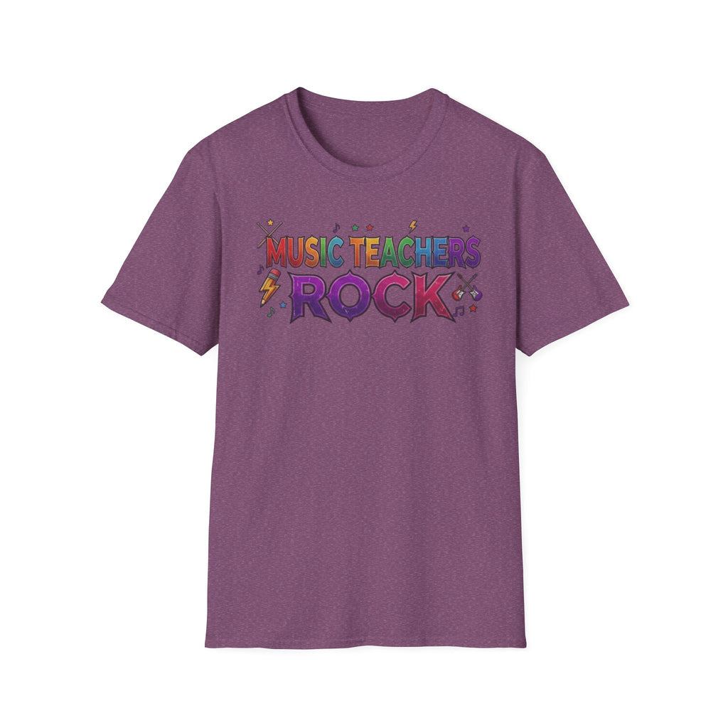 Music Teachers Rock T‑Shirt — Funky Colorful Graphic Tee for Music Educators