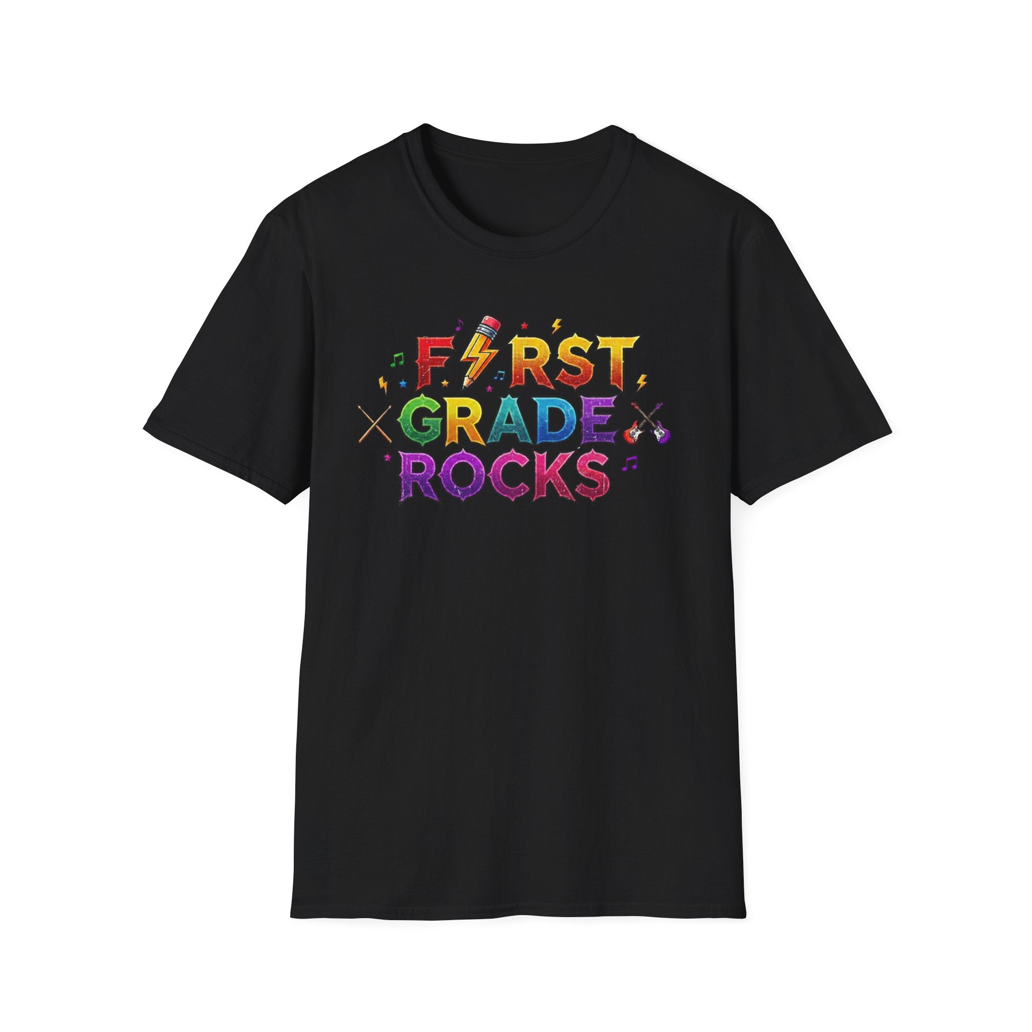 First Grade Rocks T-Shirt — Colorful Back-to-School Tee for Teachers & Students