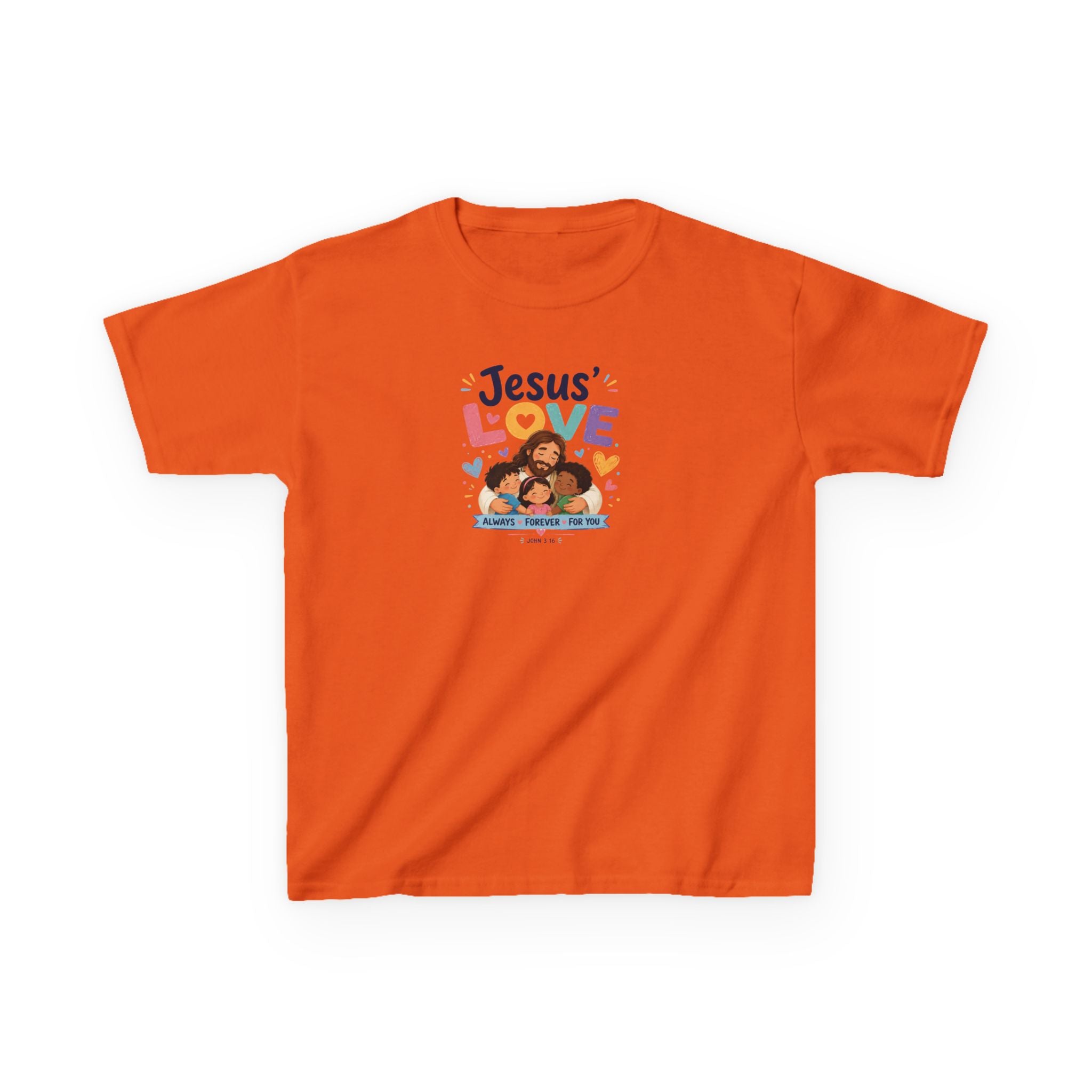 Kids Tee - "Jesus' Love" Colorful Faith Graphic