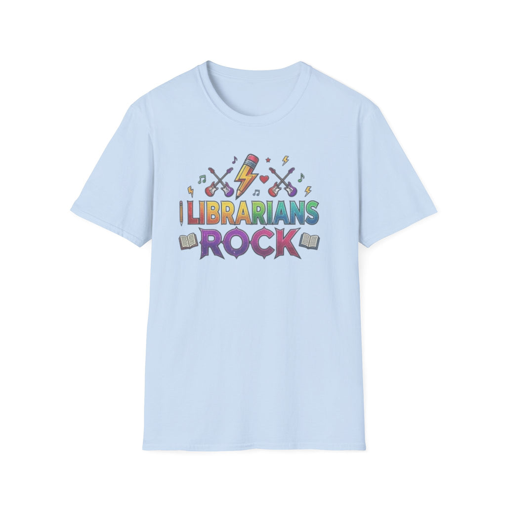 Librarians Rock T-Shirt — Colorful Music & Books Design