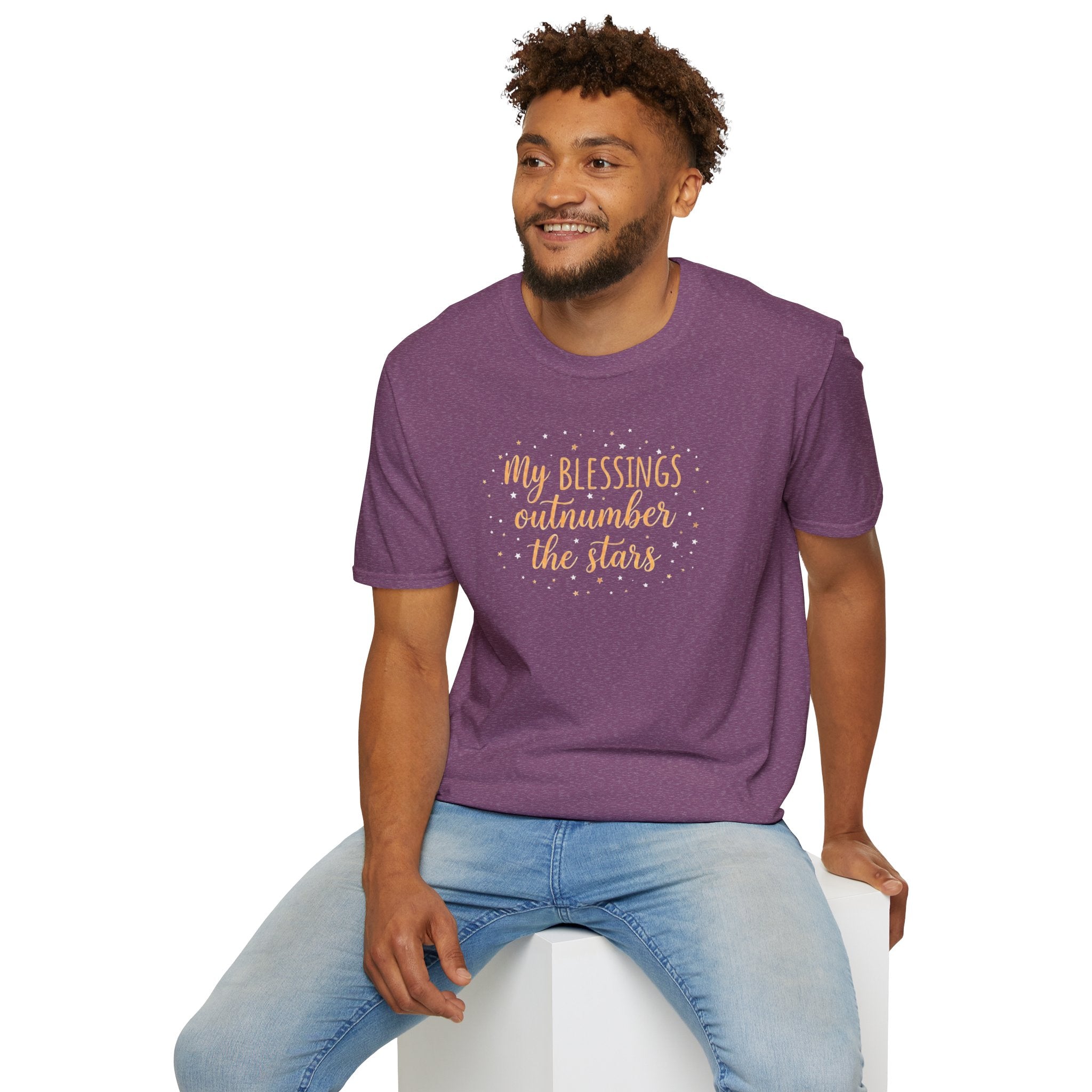 T-Shirt — “My Blessings Outnumber the Stars” Inspirational Script Tee