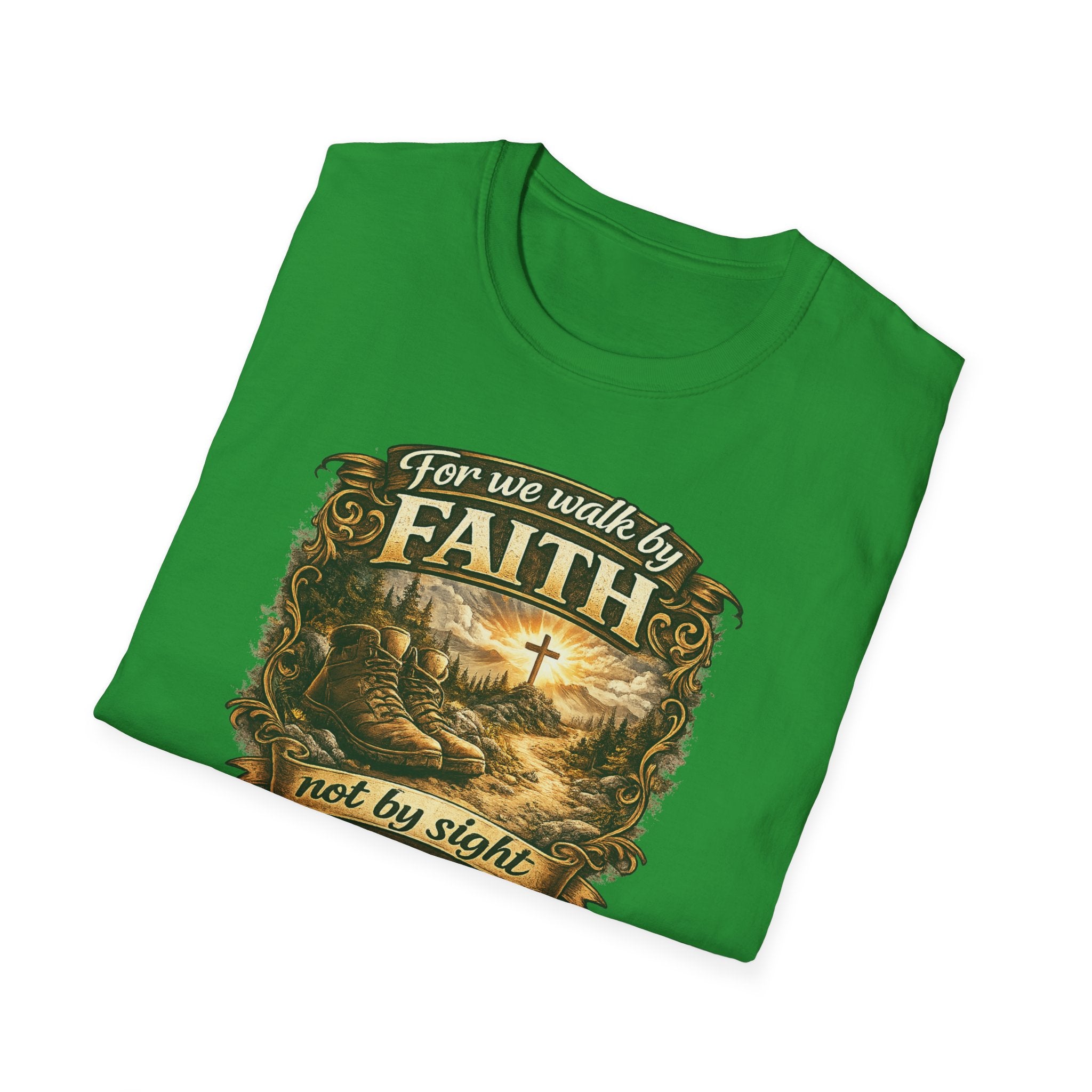 For We Walk By Faith Not By Sight Christian Tee