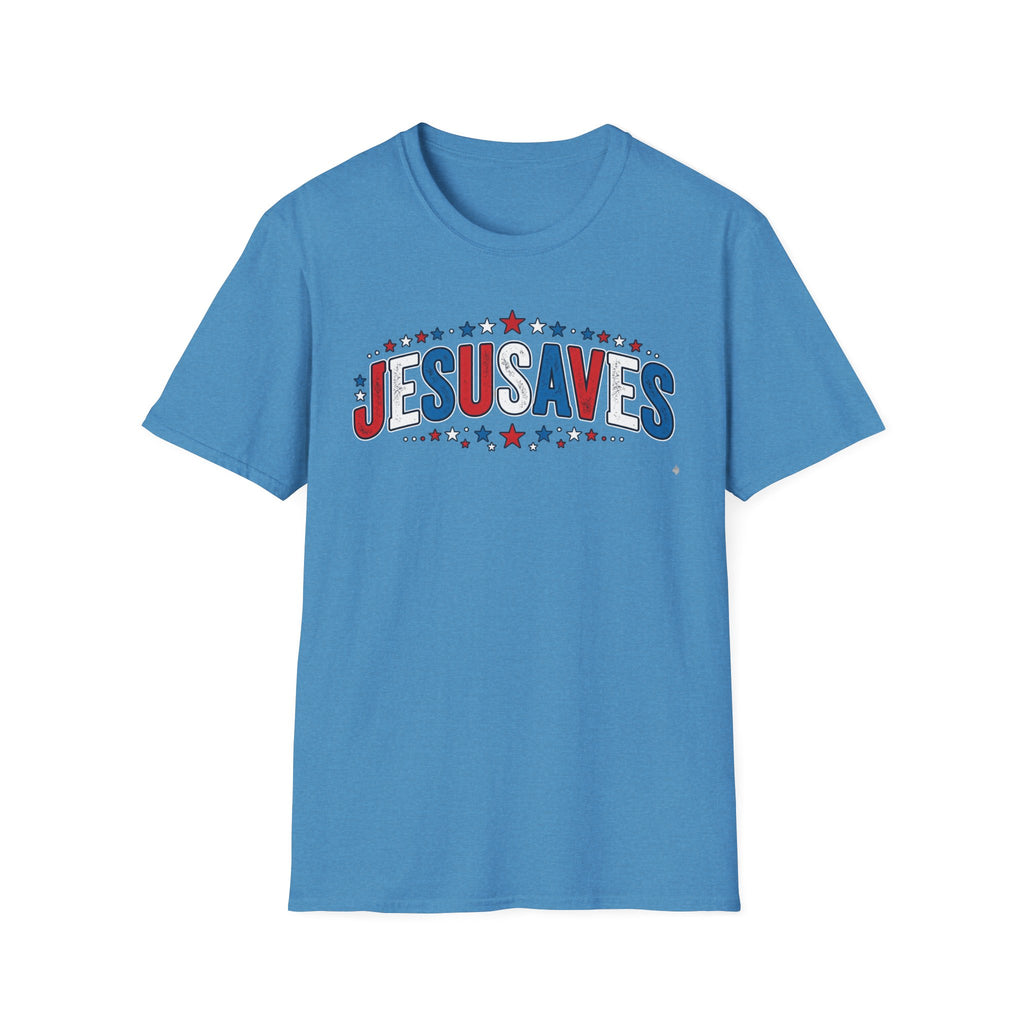 Jesus Saves T-Shirt — Patriotic Christian Faith Tee