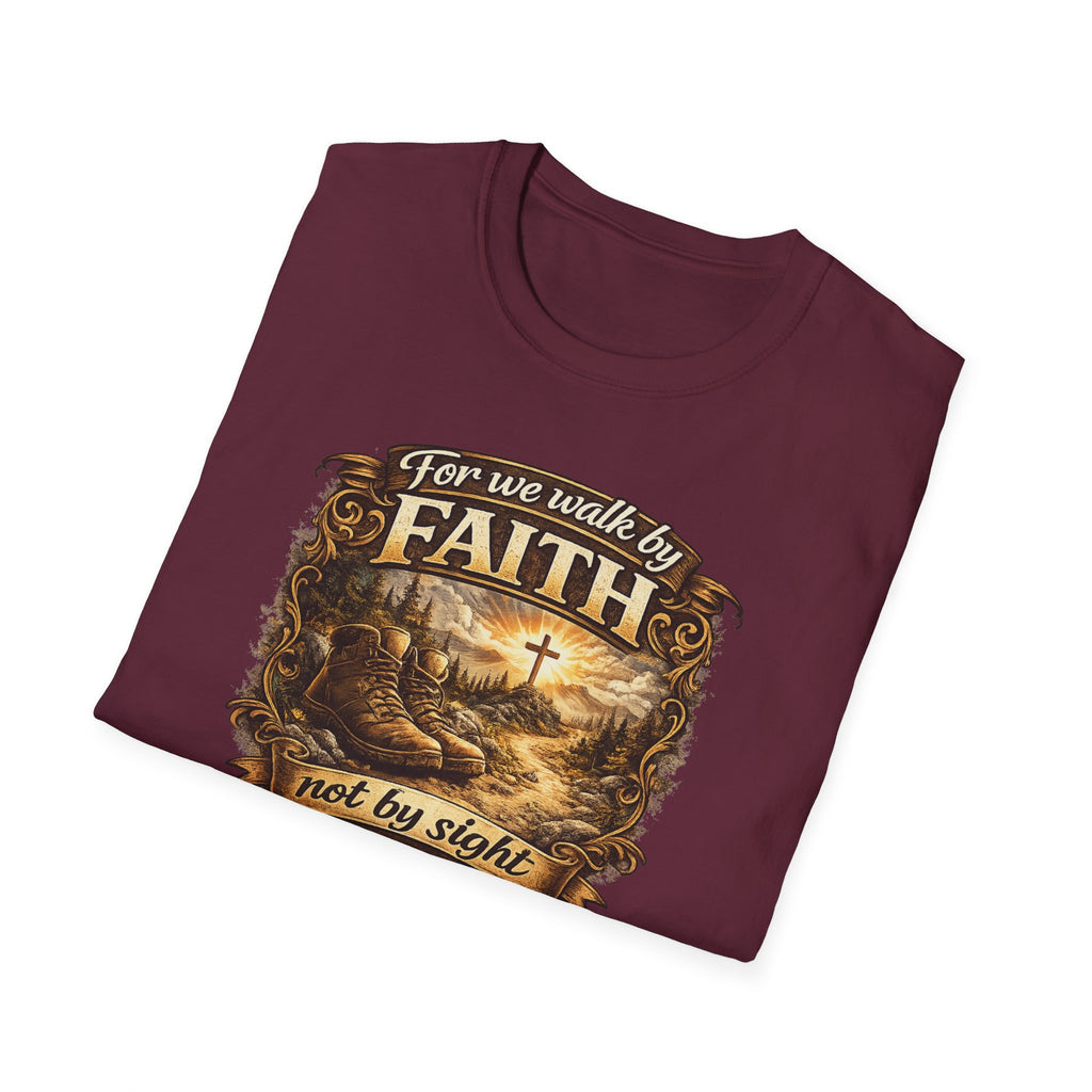 For We Walk By Faith Not By Sight Christian Tee