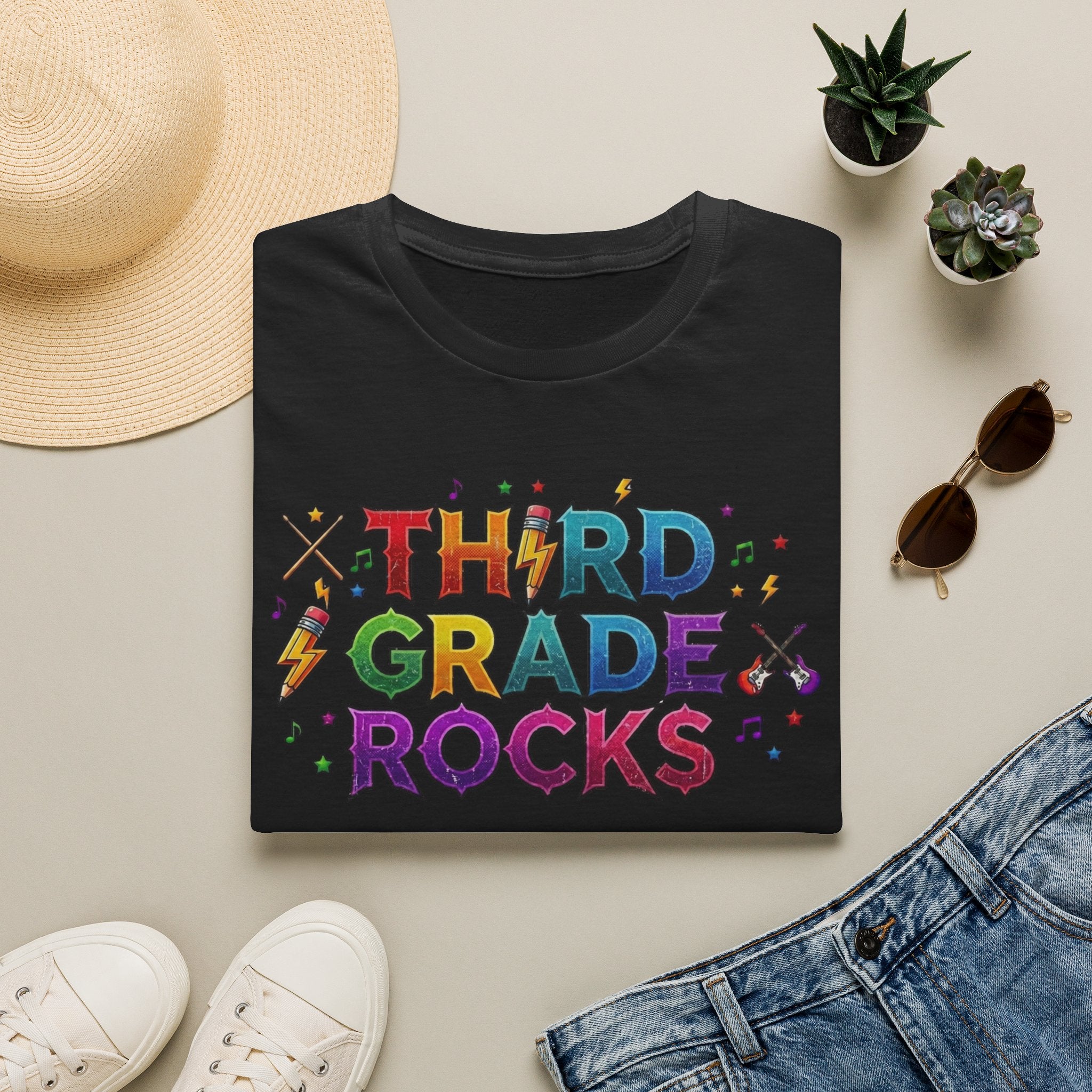 Third Grade Rocks T-Shirt — Colorful School Teacher & Student Tee