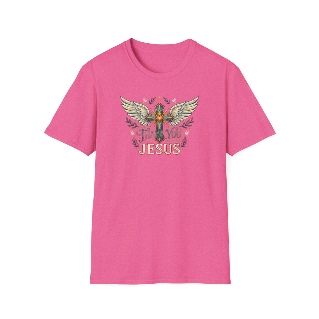 Thank You Jesus T-Shirt — Winged Cross Christian Faith Tee