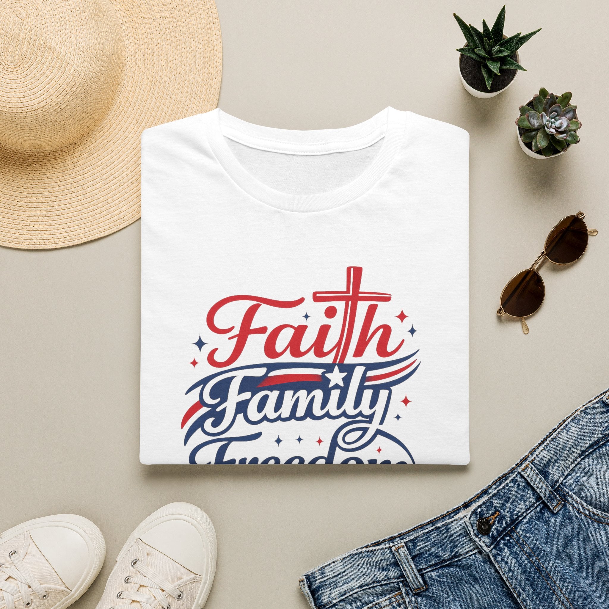 Faith Family Freedom T-Shirt — Patriotic Christian Tee