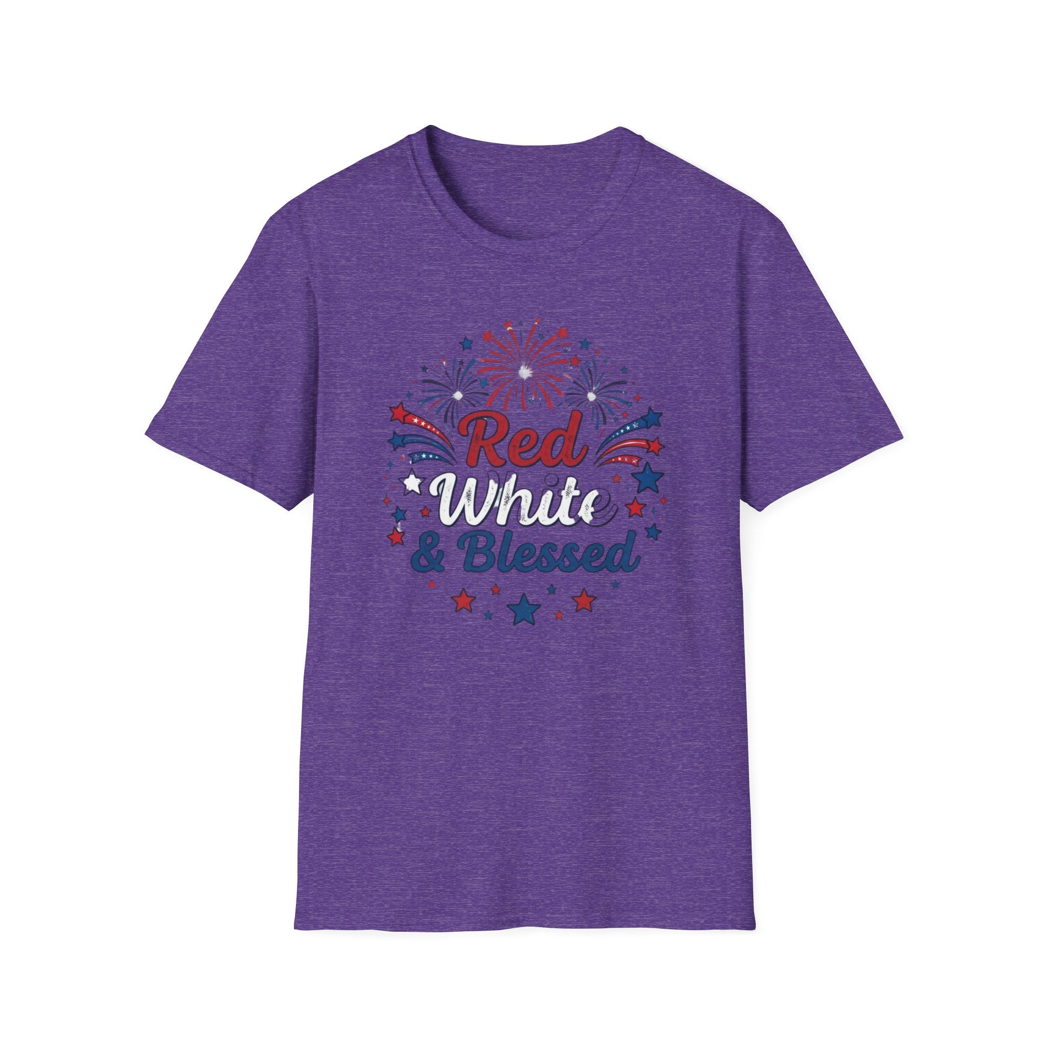 T-Shirt — "Red White & Blessed" Patriotic Fireworks Tee for 4th of July