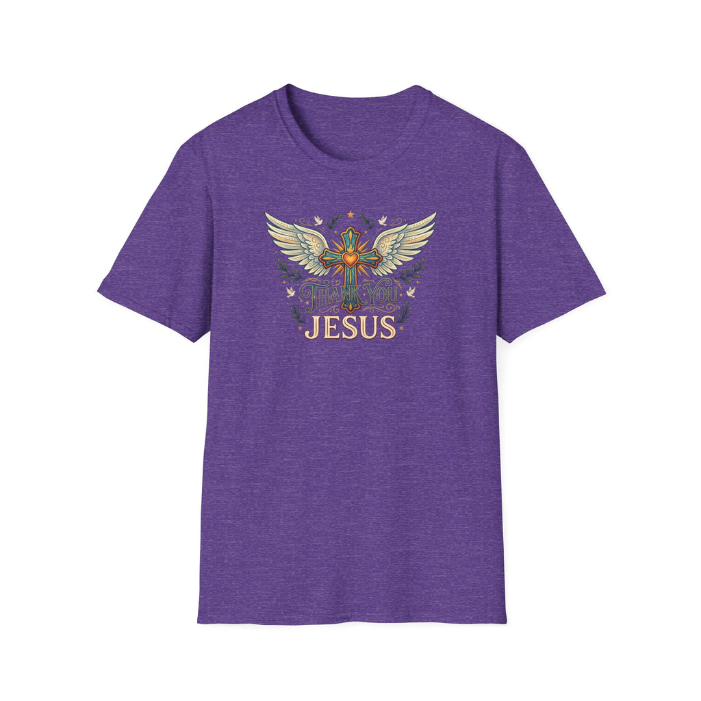 Thank You Jesus T-Shirt — Winged Cross Christian Faith Tee