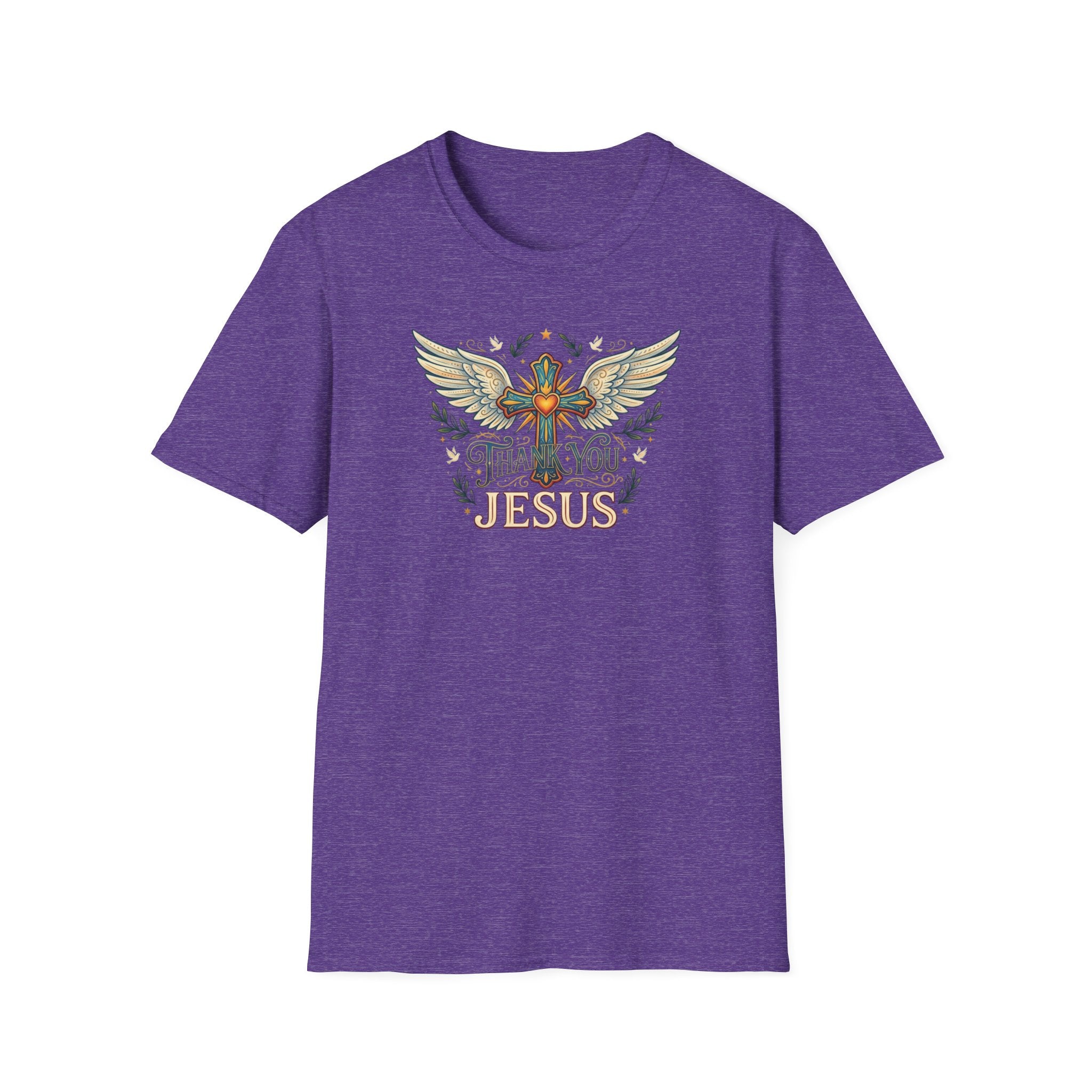 Thank You Jesus T-Shirt — Winged Cross Christian Faith Tee