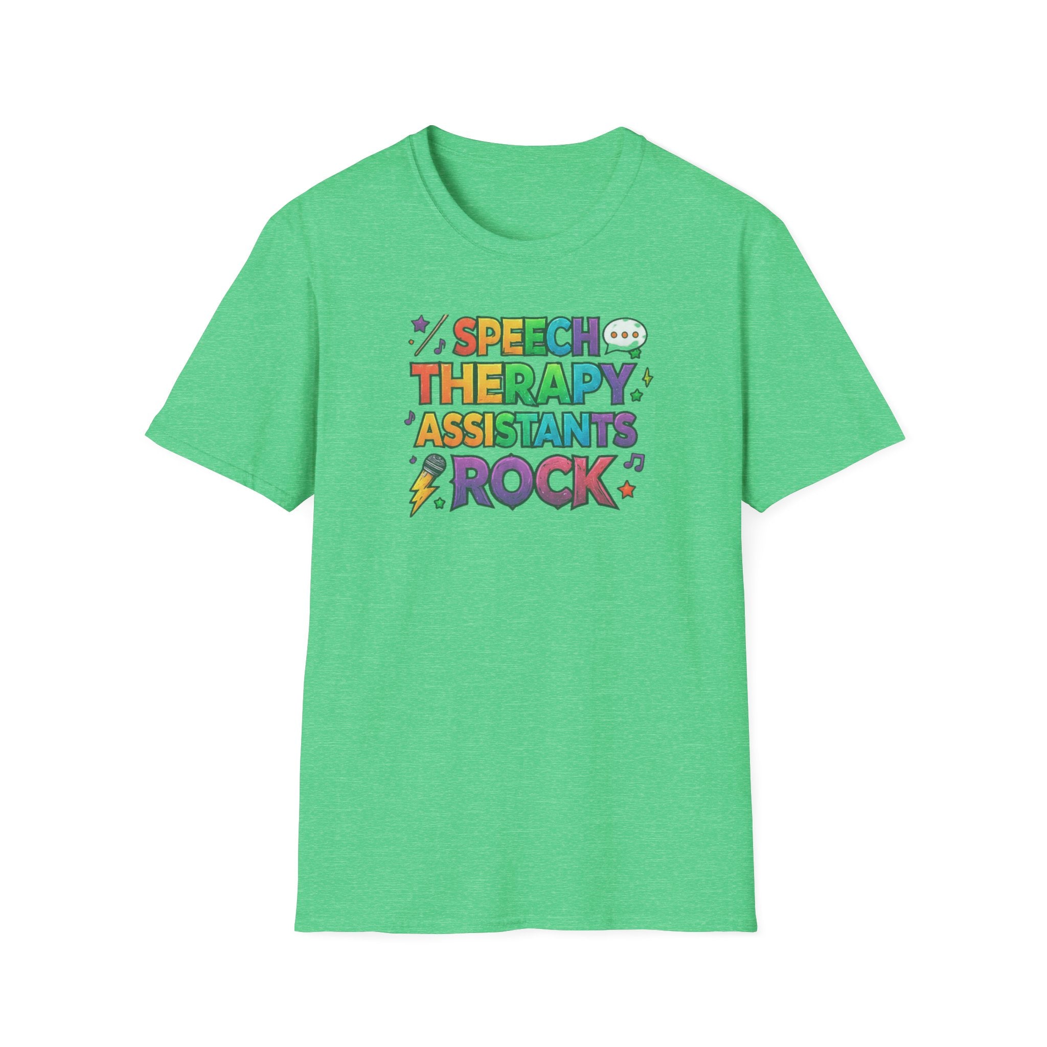 Speech Therapy Assistants Rock T-Shirt — Colorful Retro Pride Tee for SLP Assistants