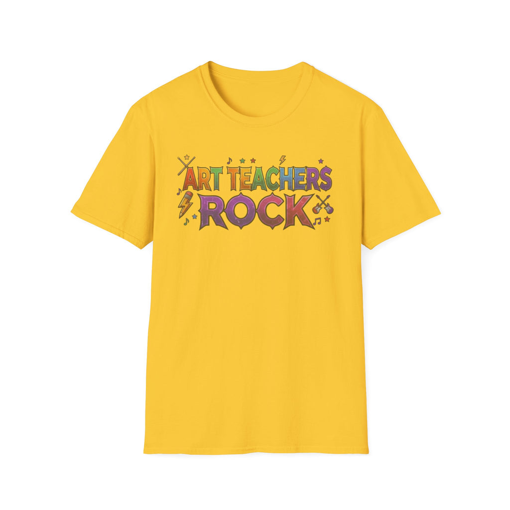 Art Teachers Rock T-Shirt — Colorful Music & Art Teacher Gift