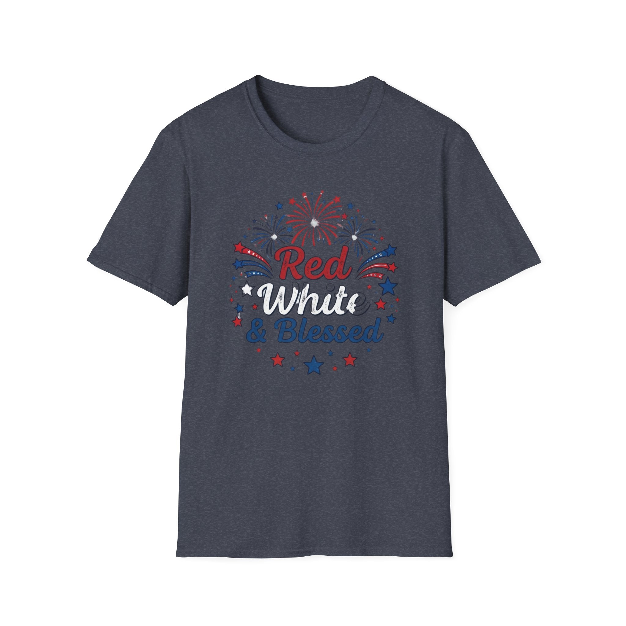 T-Shirt — "Red White & Blessed" Patriotic Fireworks Tee for 4th of July