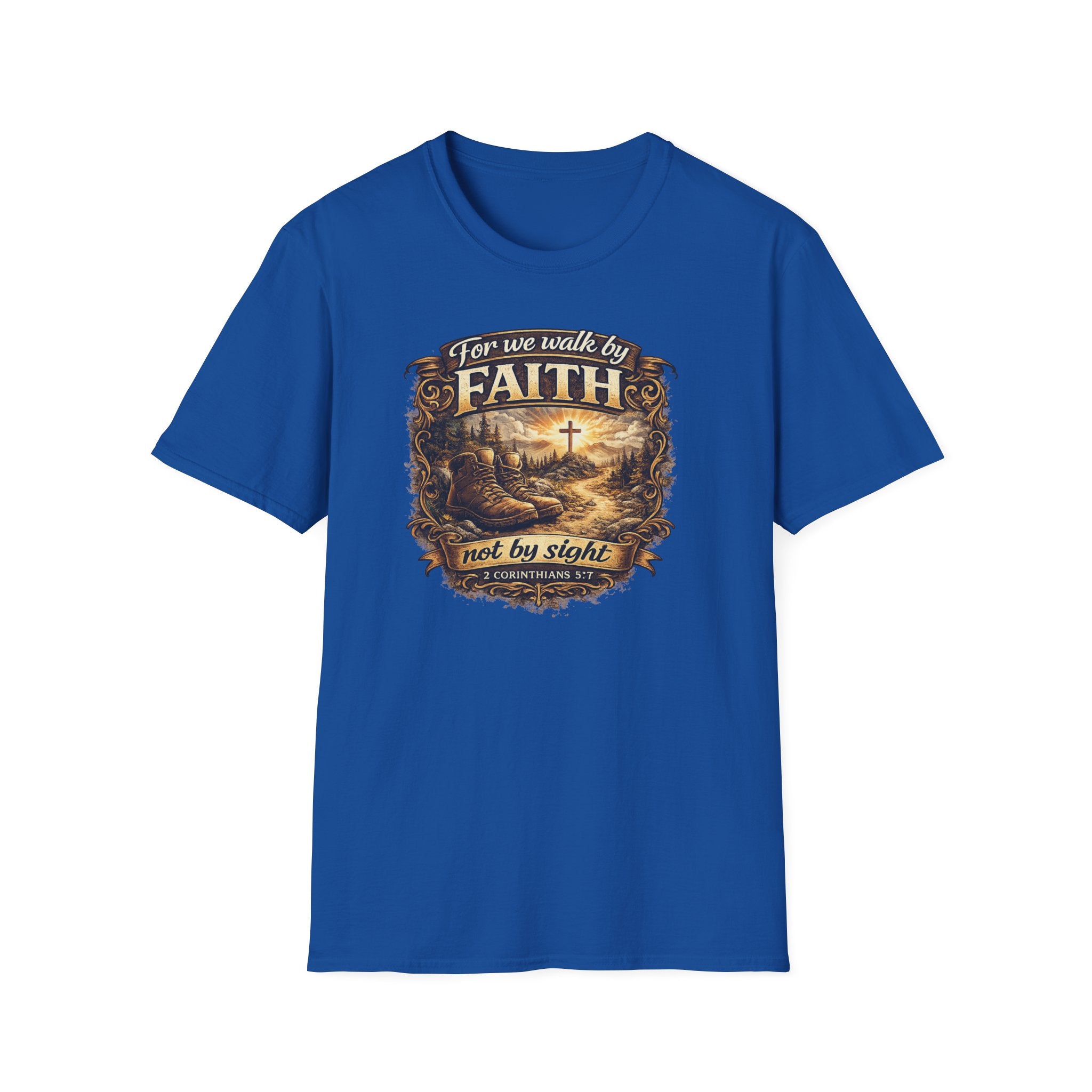 For We Walk By Faith Not By Sight Christian Tee