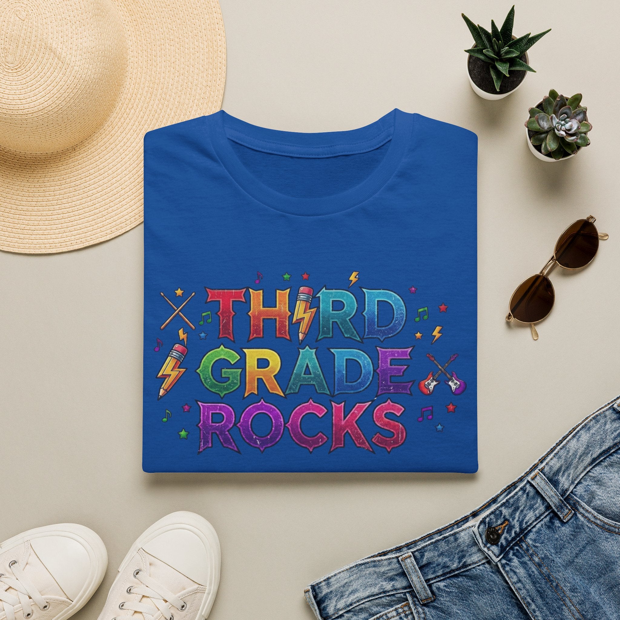 Third Grade Rocks T-Shirt — Colorful School Teacher & Student Tee