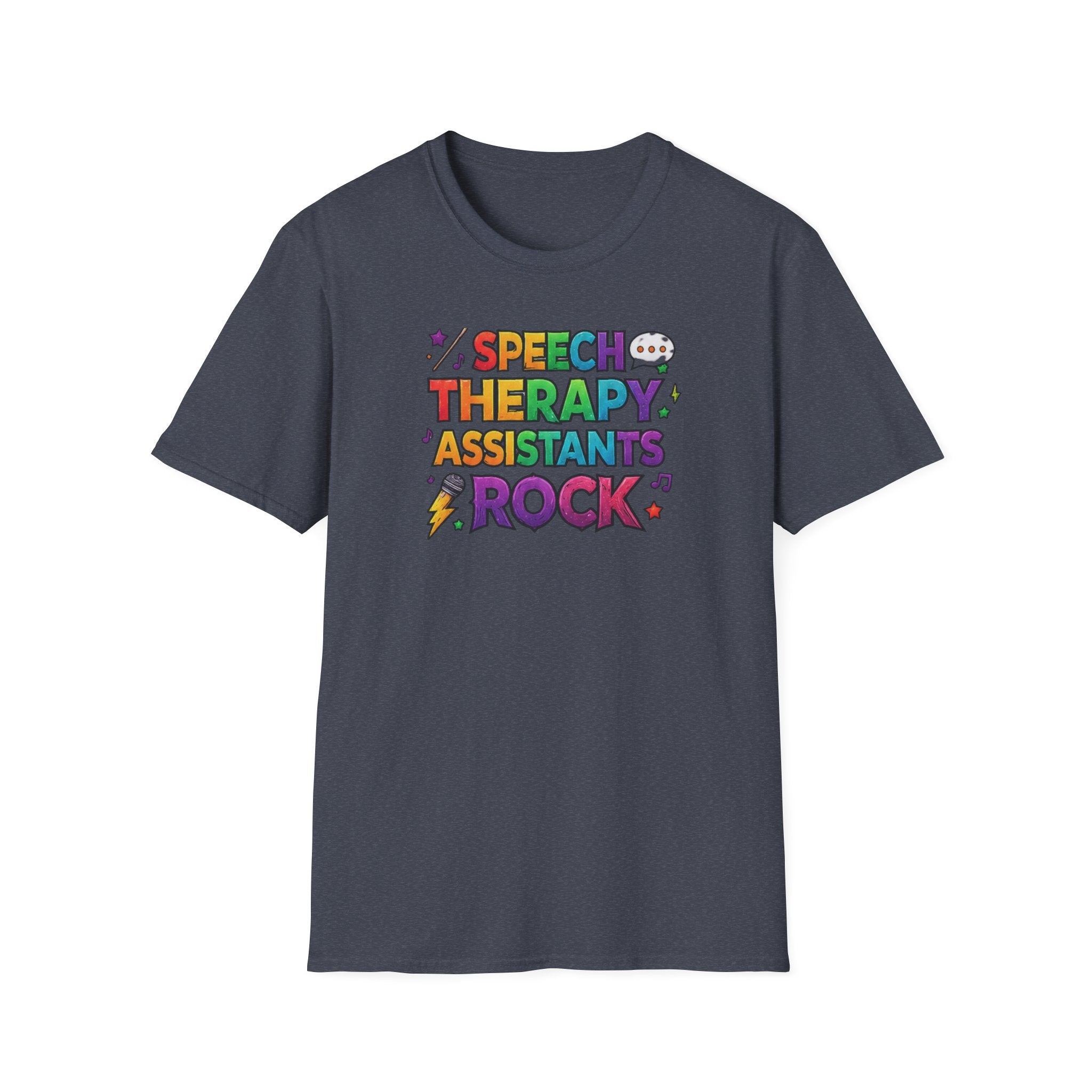 Speech Therapy Assistants Rock T-Shirt — Colorful Retro Pride Tee for SLP Assistants