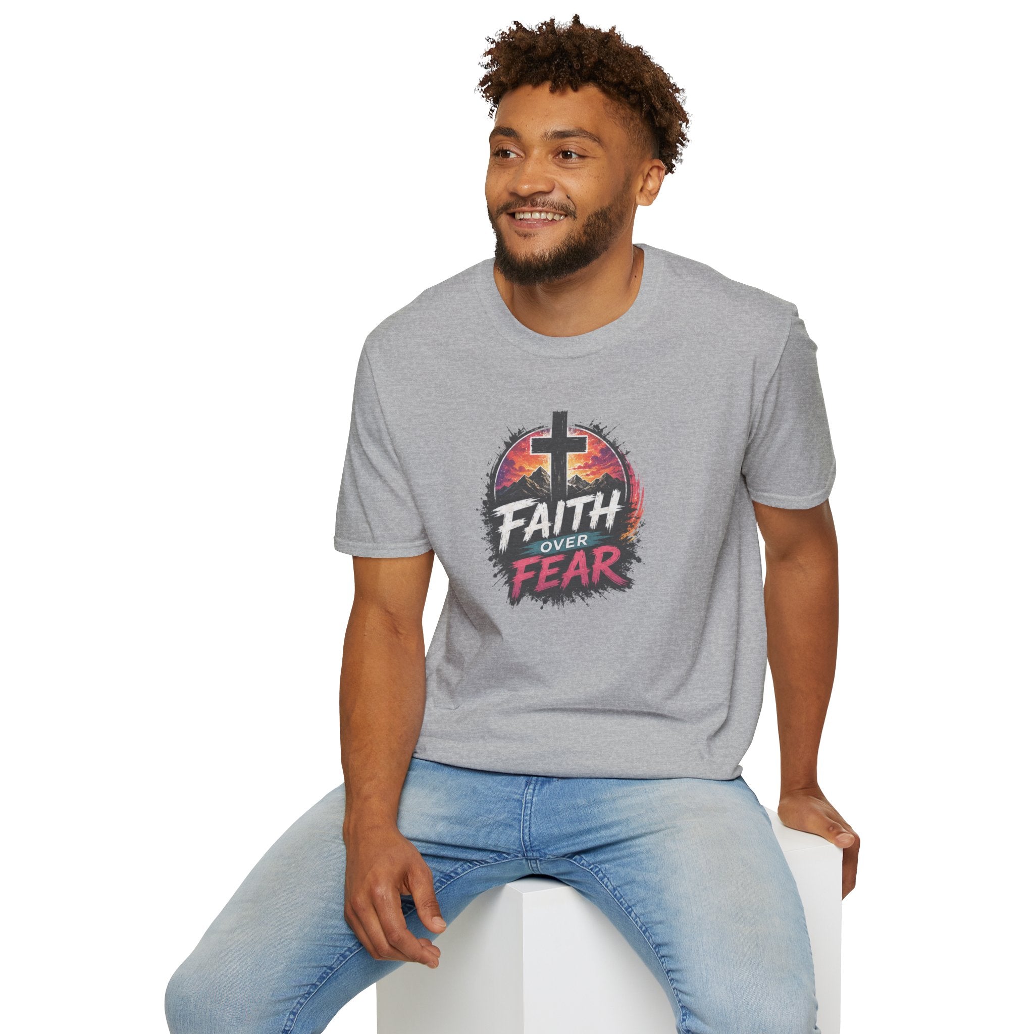 Faith Over Fear T‑Shirt — Christian Cross Inspirational Tee