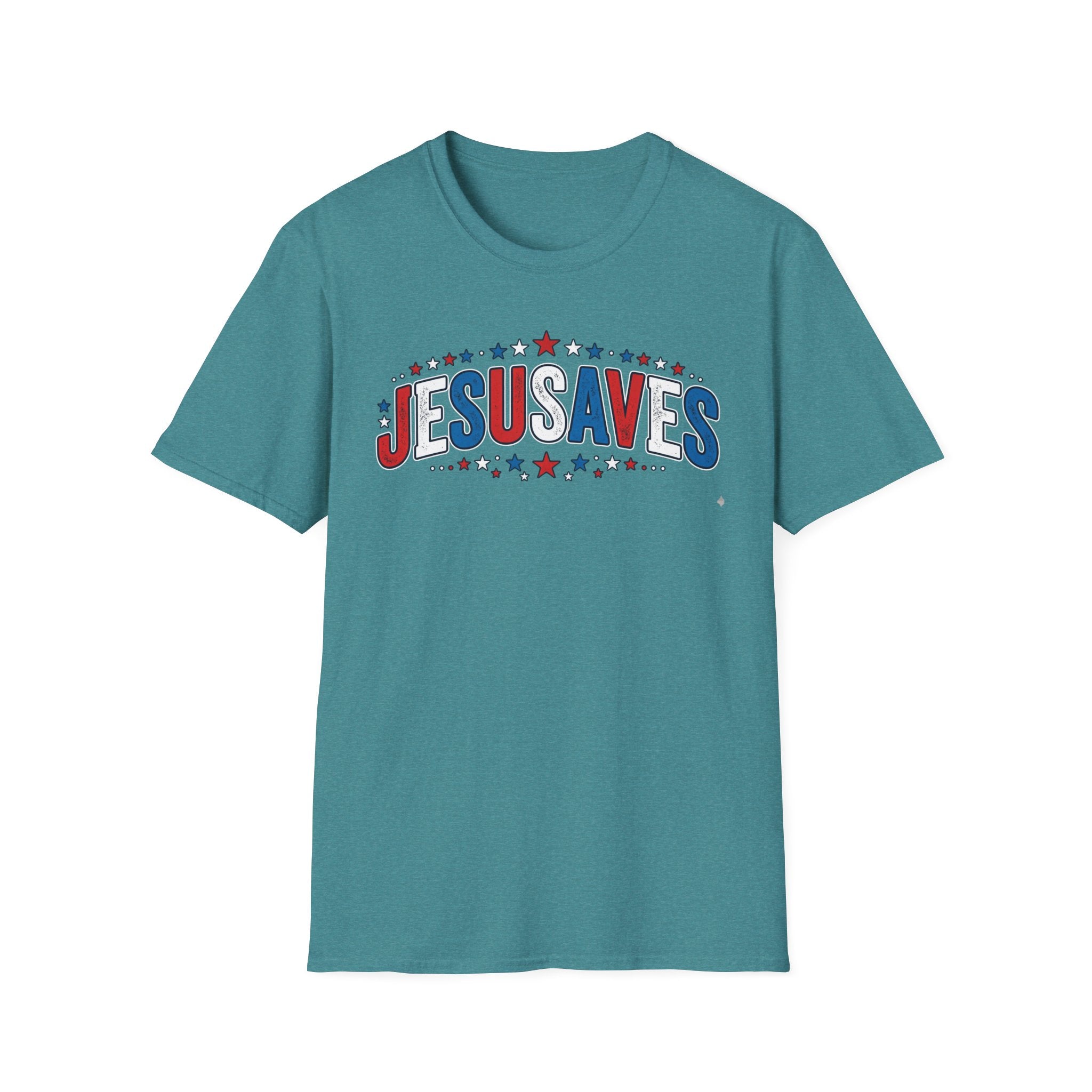 Jesus Saves T-Shirt — Patriotic Christian Faith Tee