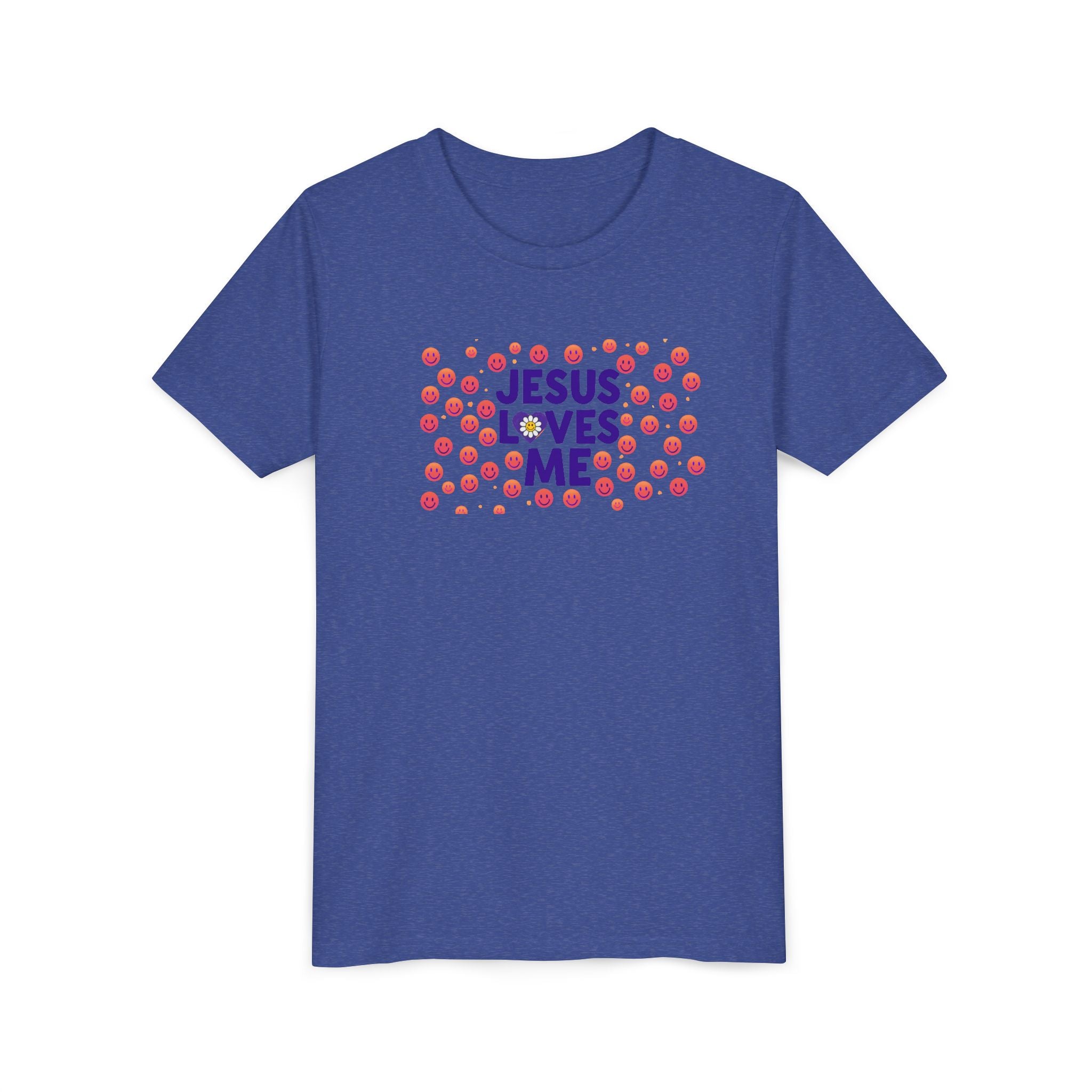 Youth Tee - "Jesus Loves Me" Colorful Dot Christian Kids Shirt