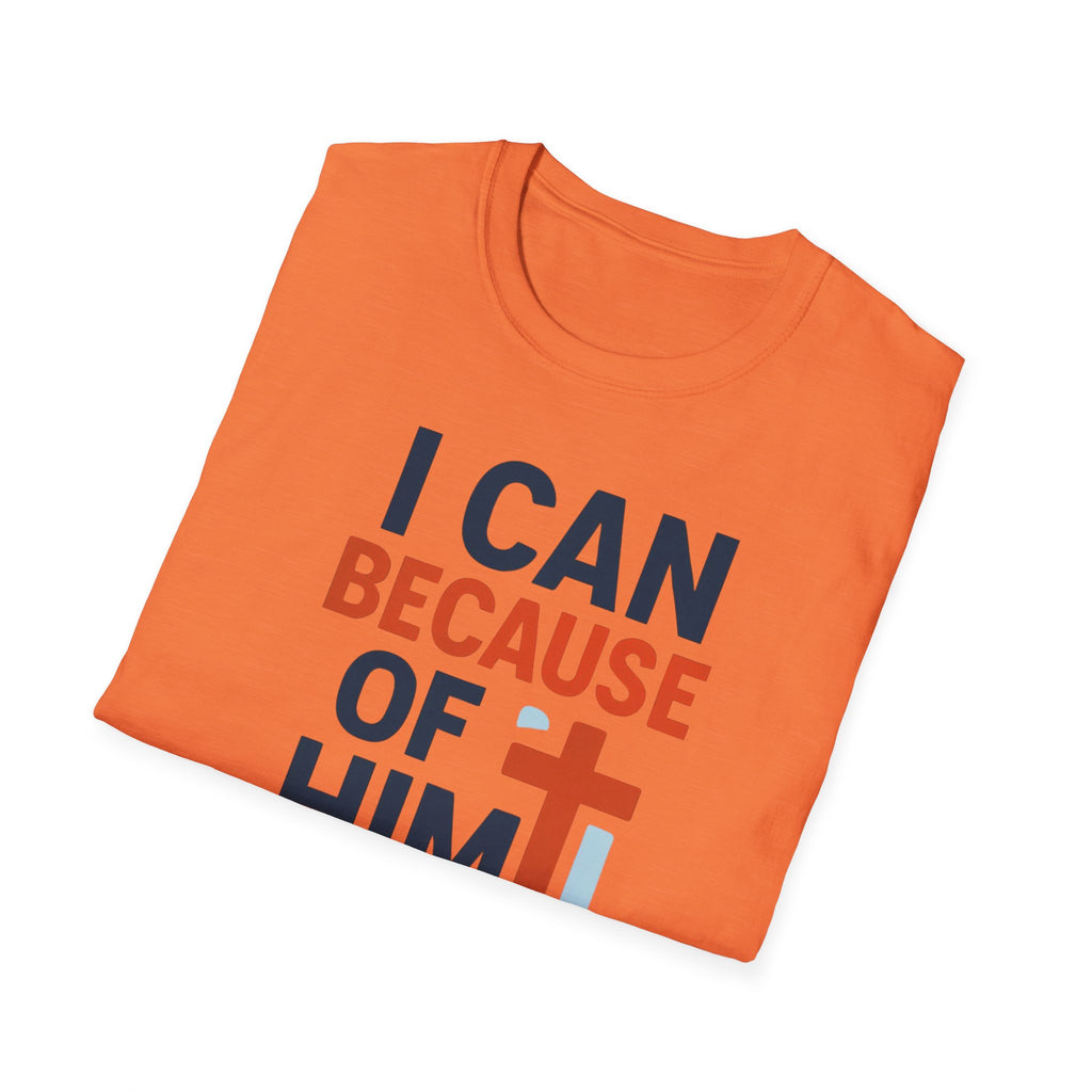 I Can Because of Him T-Shirt – Christian Faith Cross Tee