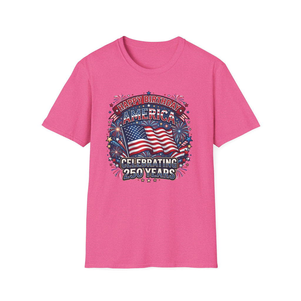 T-Shirt — "Happy Birthday America" Patriotic Flag Tee for 4th of July