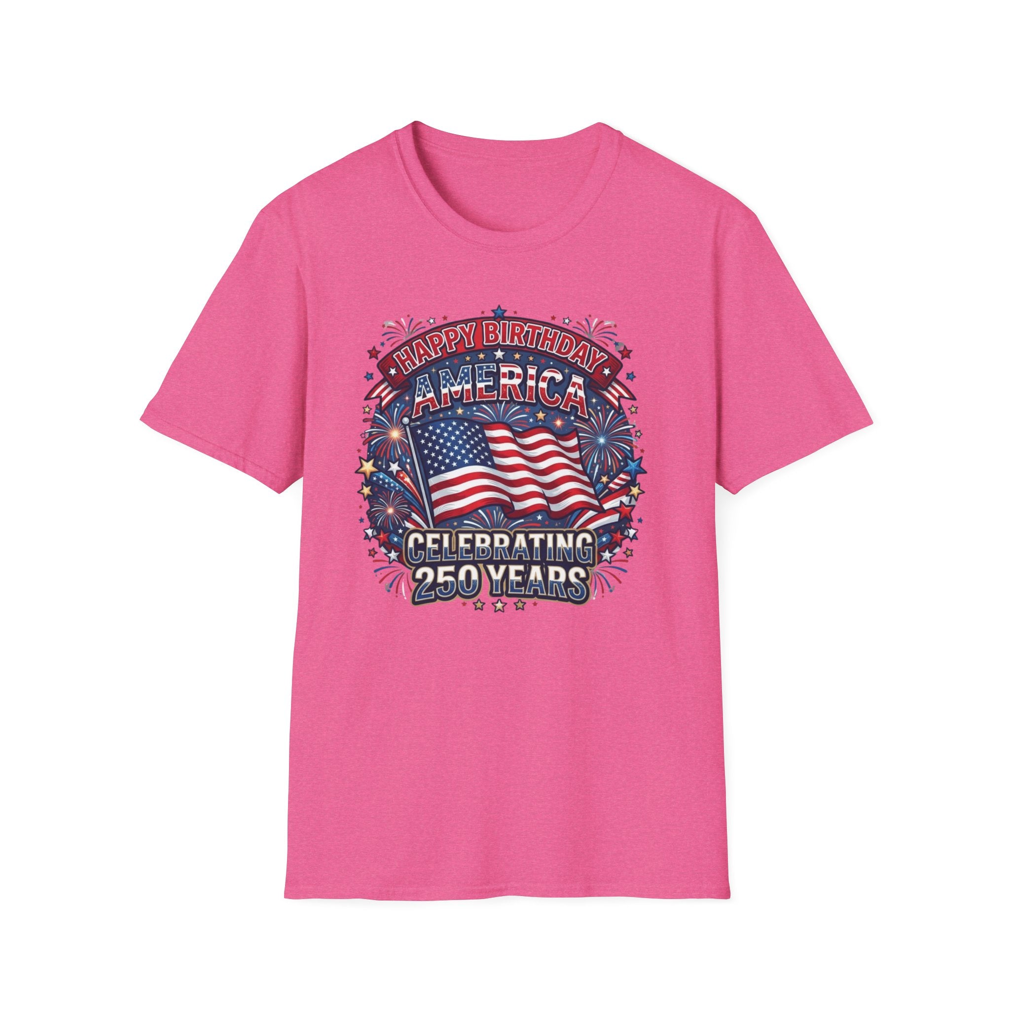 T-Shirt — "Happy Birthday America" Patriotic Flag Tee for 4th of July