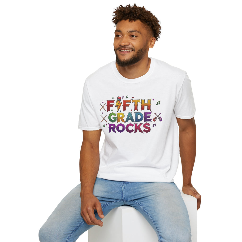 Fifth Grade Rocks T-Shirt — Colorful Back-to-School Teacher & Student Tee