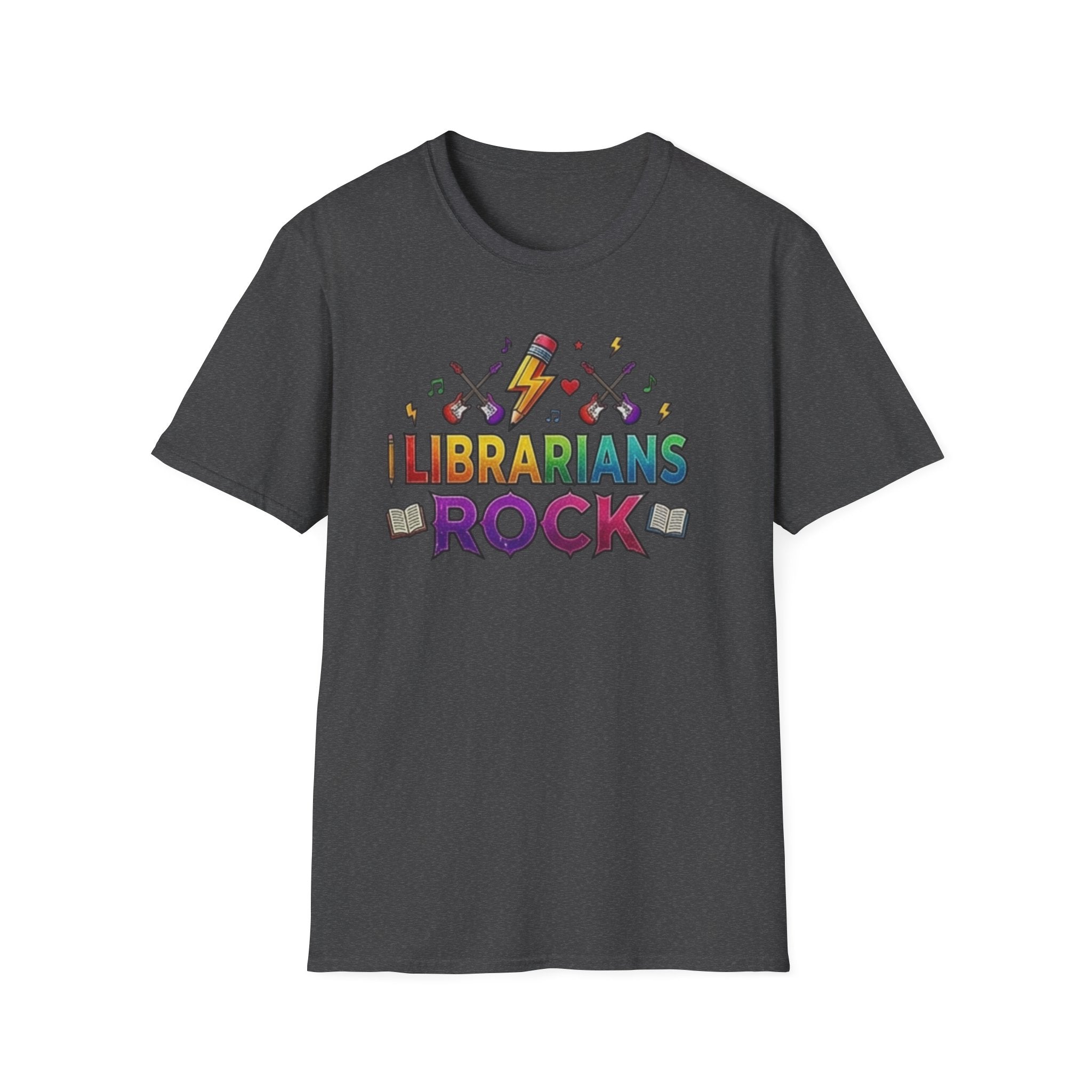 Librarians Rock T-Shirt — Colorful Music & Books Design