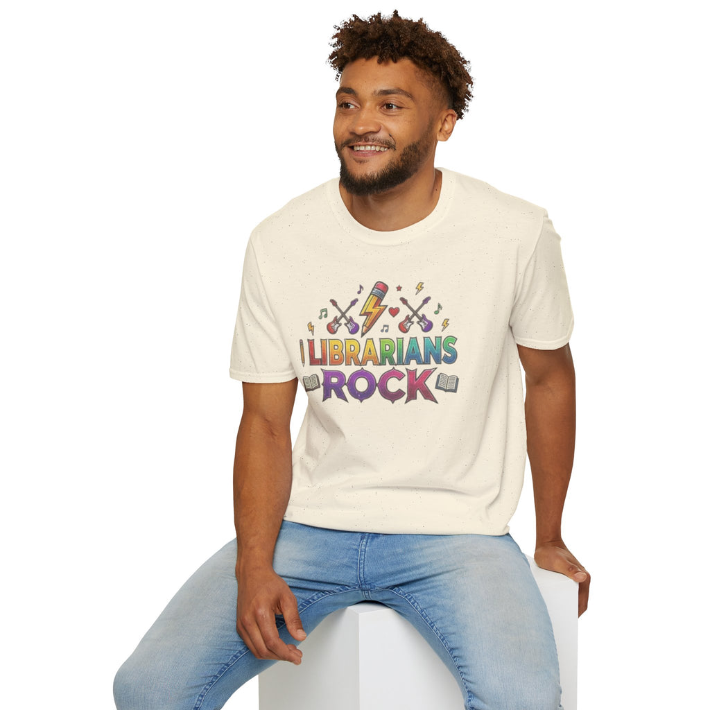 Librarians Rock T-Shirt — Colorful Music & Books Design