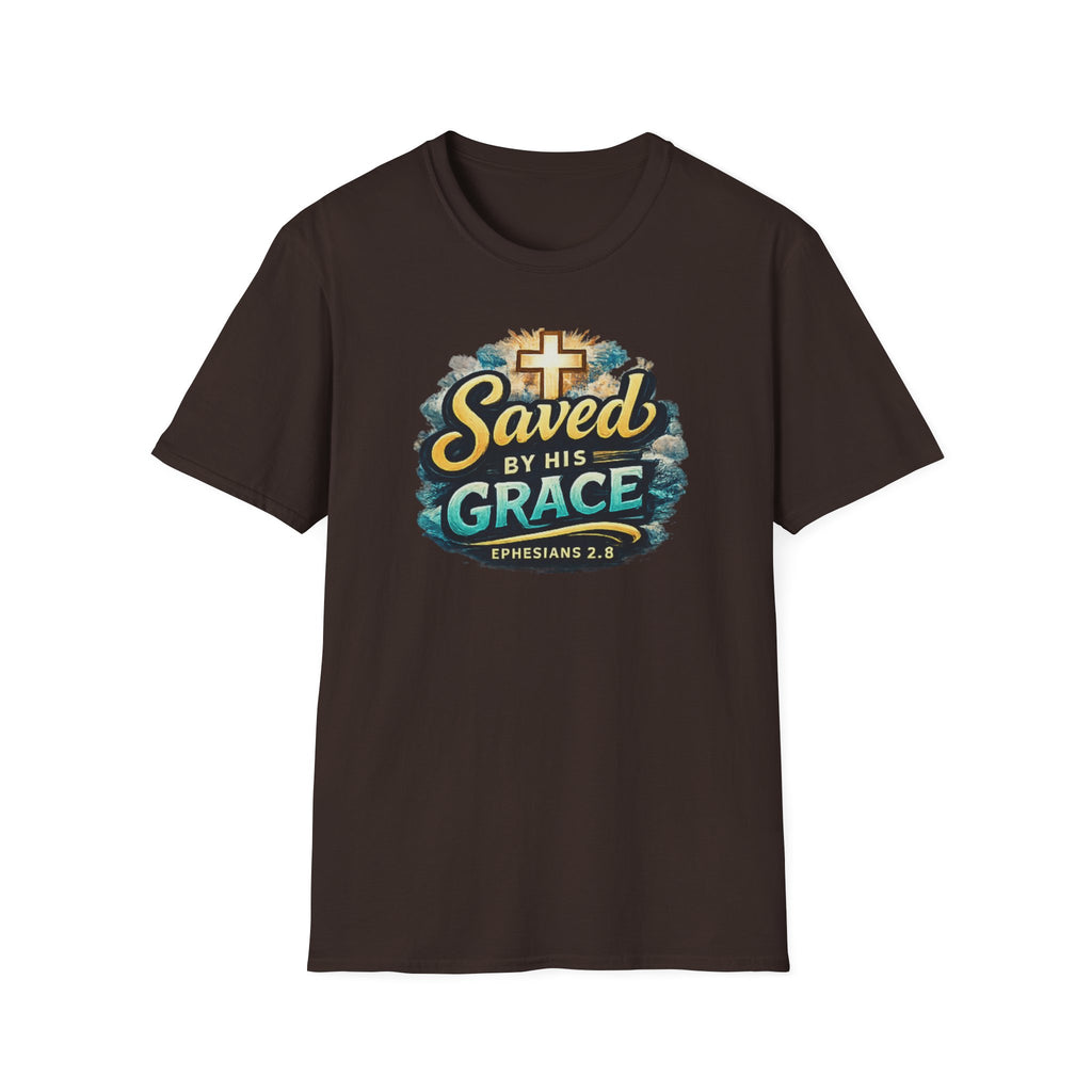 T-Shirt — "Saved by His Grace" Christian Faith Tee