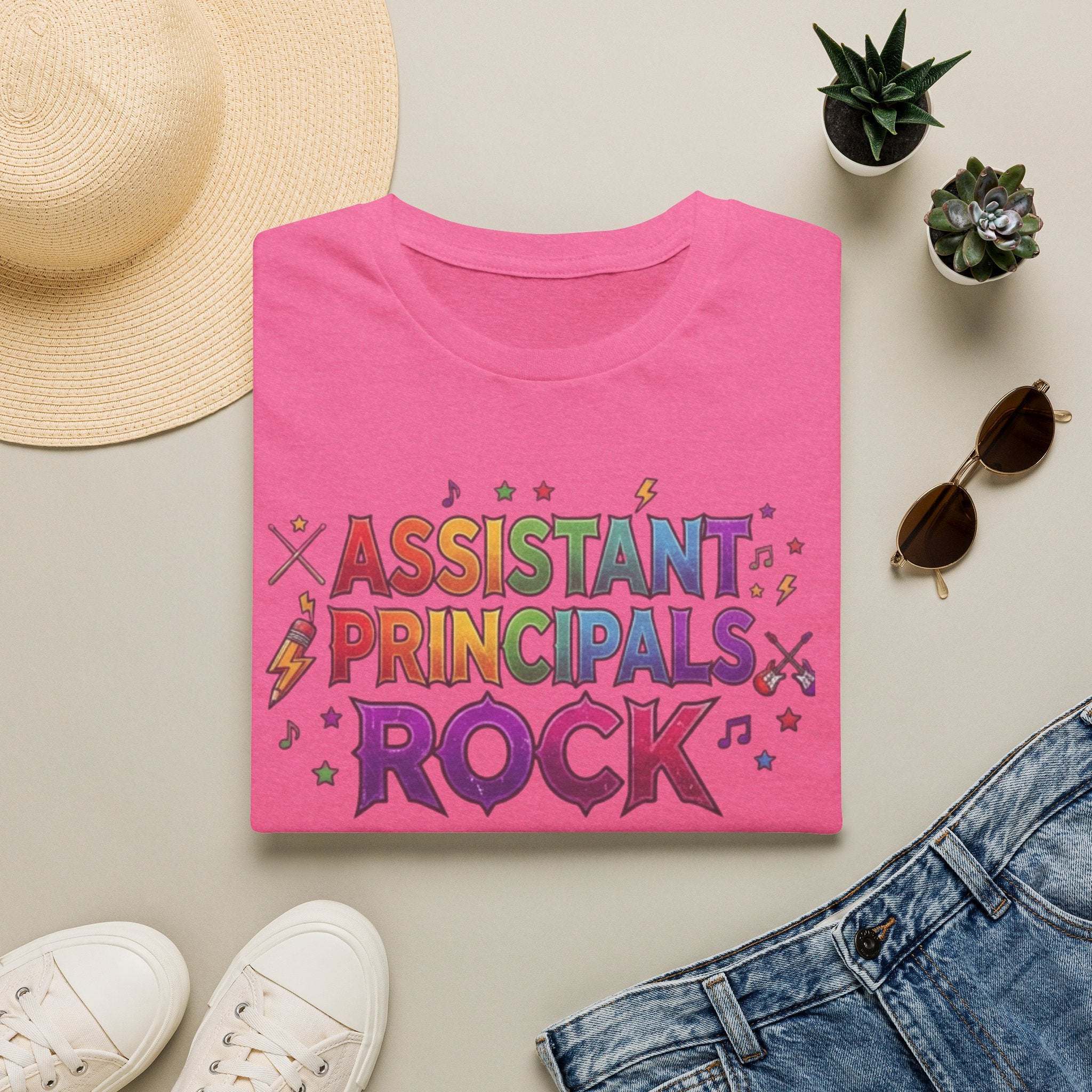 Assistant Principals Rock T-Shirt — Colorful Retro School Leader Appreciation Tee