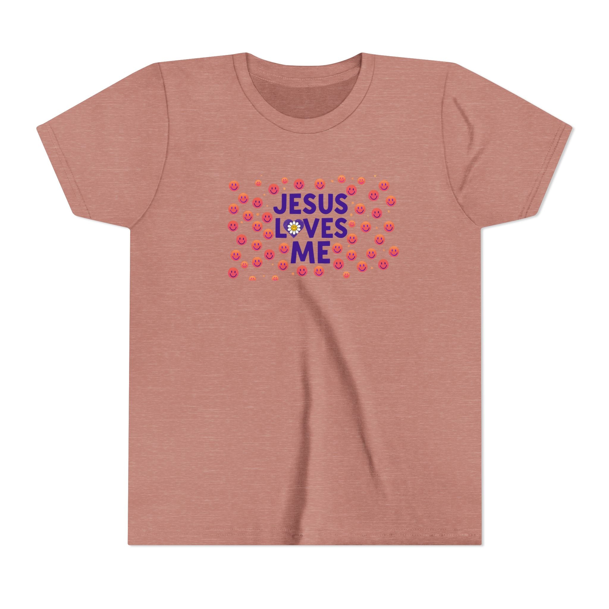 Youth Tee - "Jesus Loves Me" Colorful Dot Christian Kids Shirt