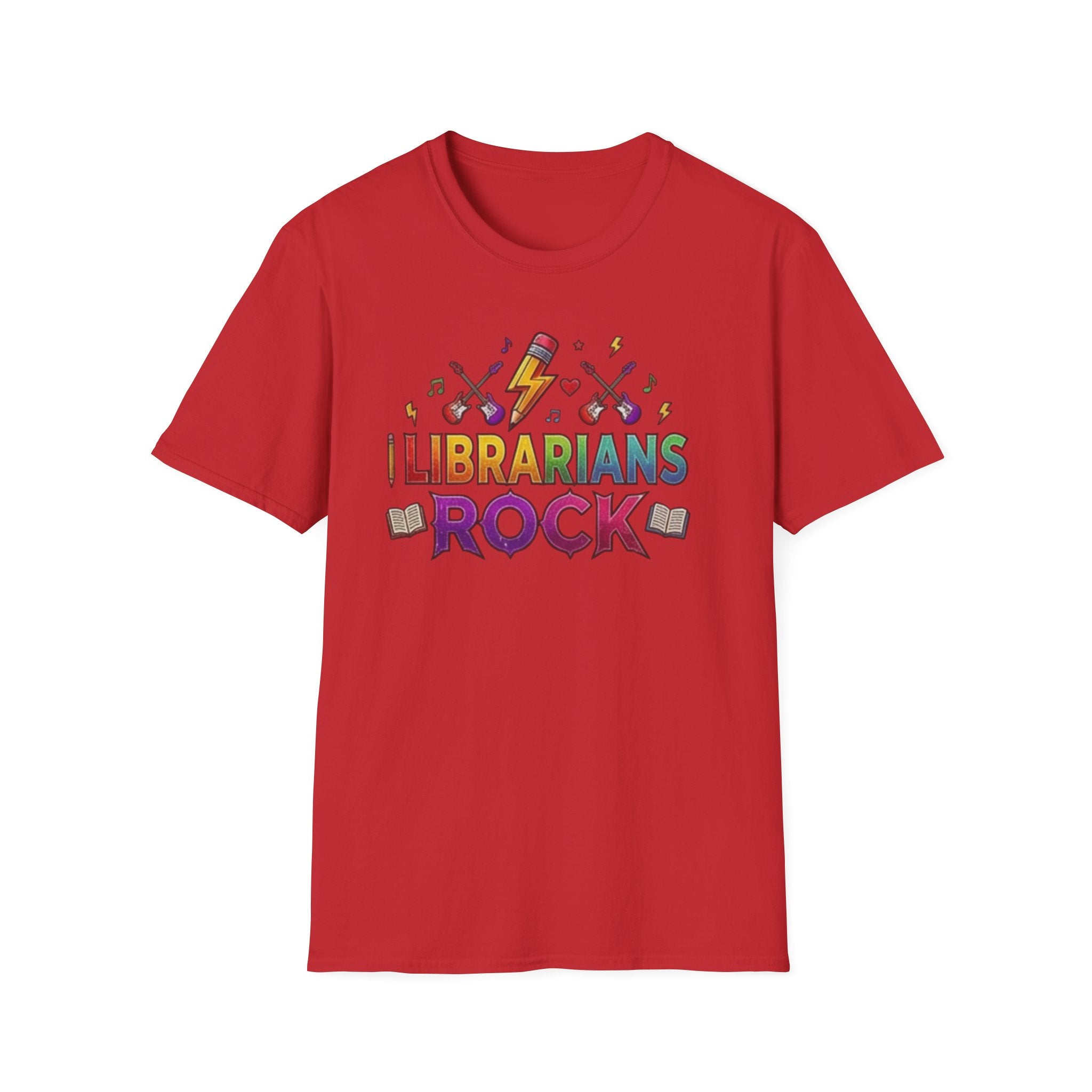 Librarians Rock T-Shirt — Colorful Music & Books Design