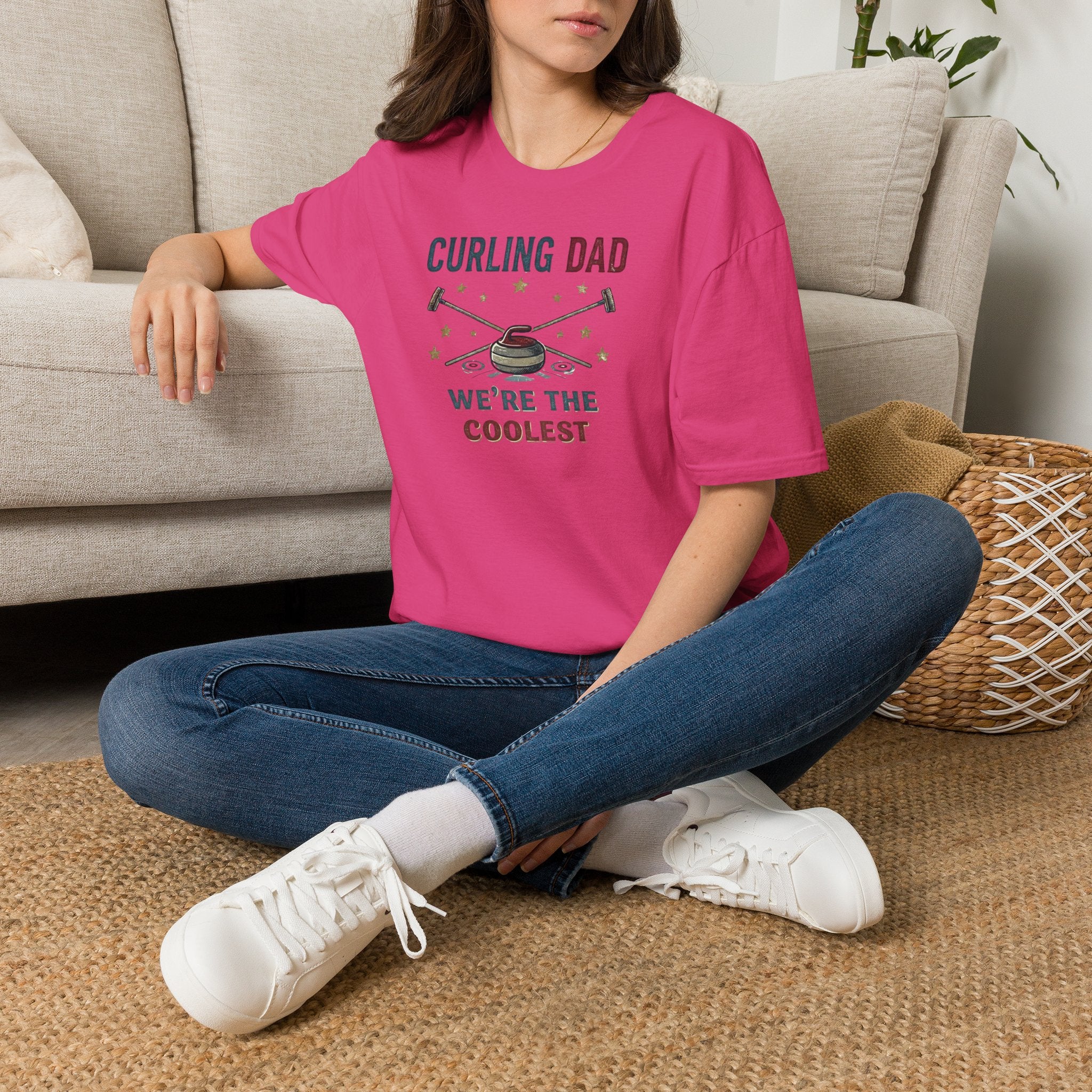 Curling Dad T-Shirt — "We're the Coolest" Retro Curling Family Tee