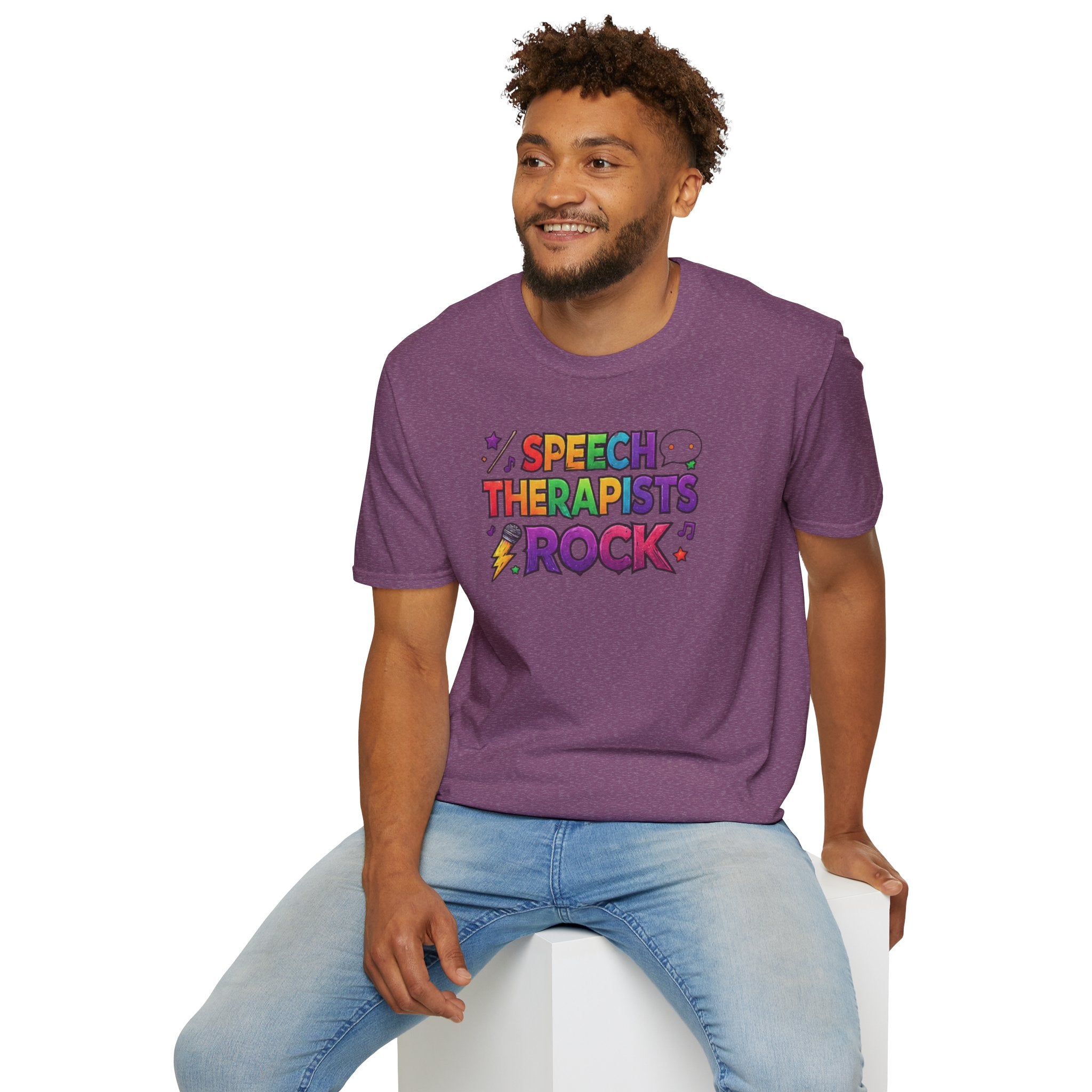 Speech Therapists Rock T-Shirt — Colorful Retro Graphic Tee for SLPs