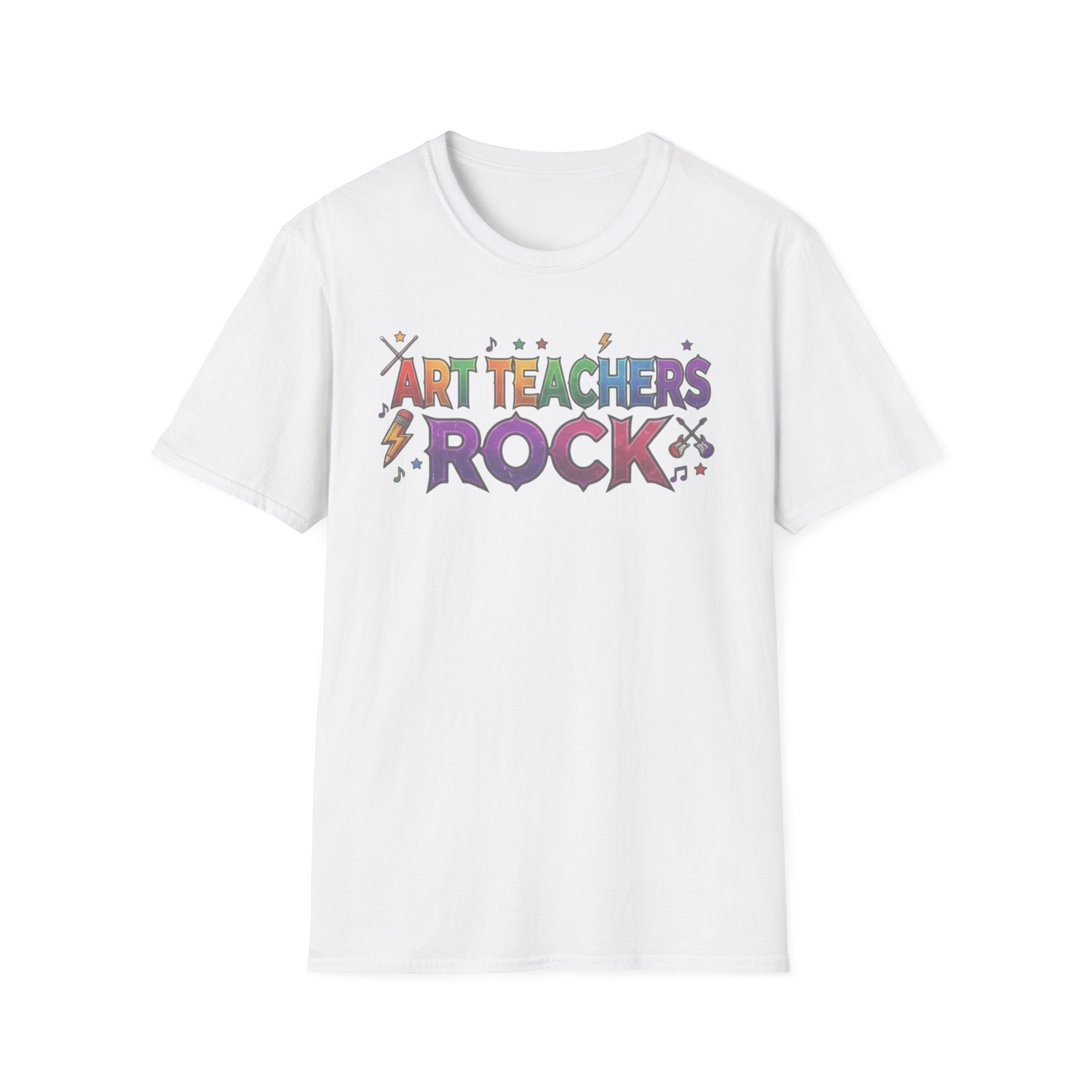 Art Teachers Rock T-Shirt — Colorful Music & Art Teacher Gift