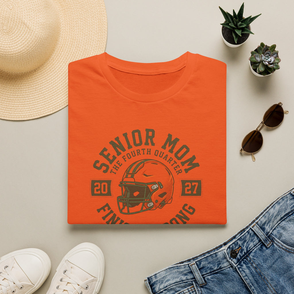 Senior Mom 2027 Football Helmet Tee — Finish Strong Mom Shirt