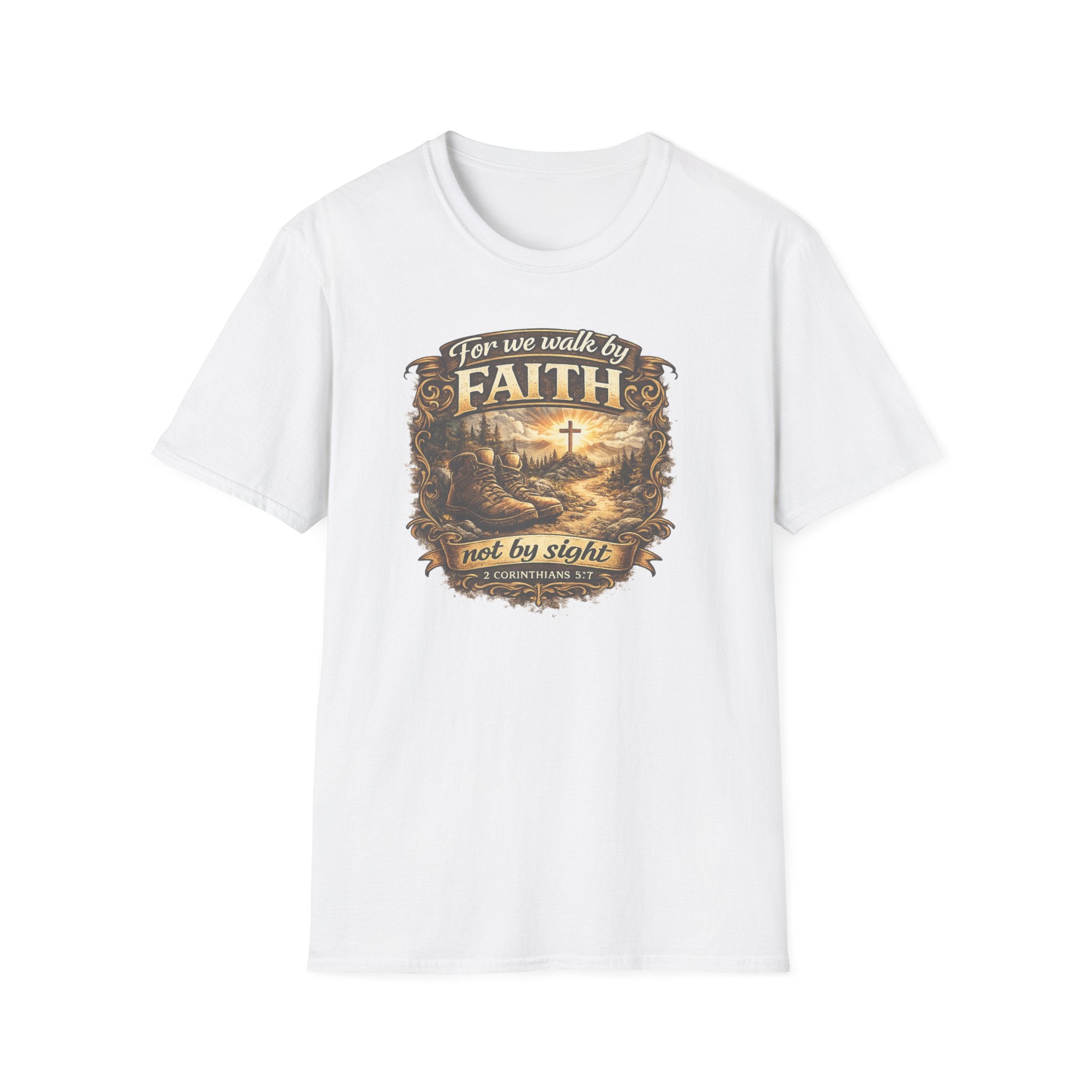 For We Walk By Faith Not By Sight Christian Tee
