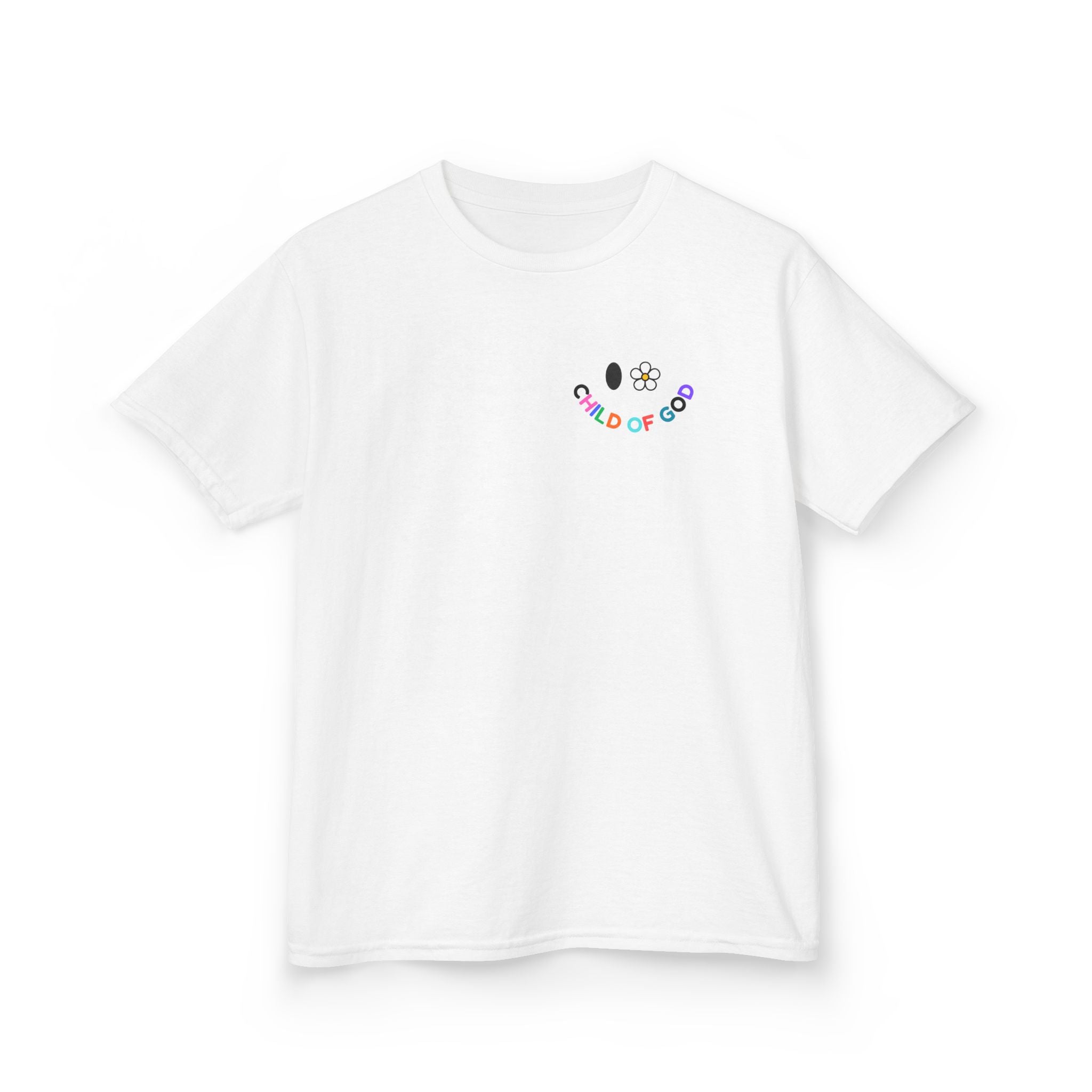 Child of God Kids Tee — Floral Daisy Christian T‑Shirt for Girls & Boys