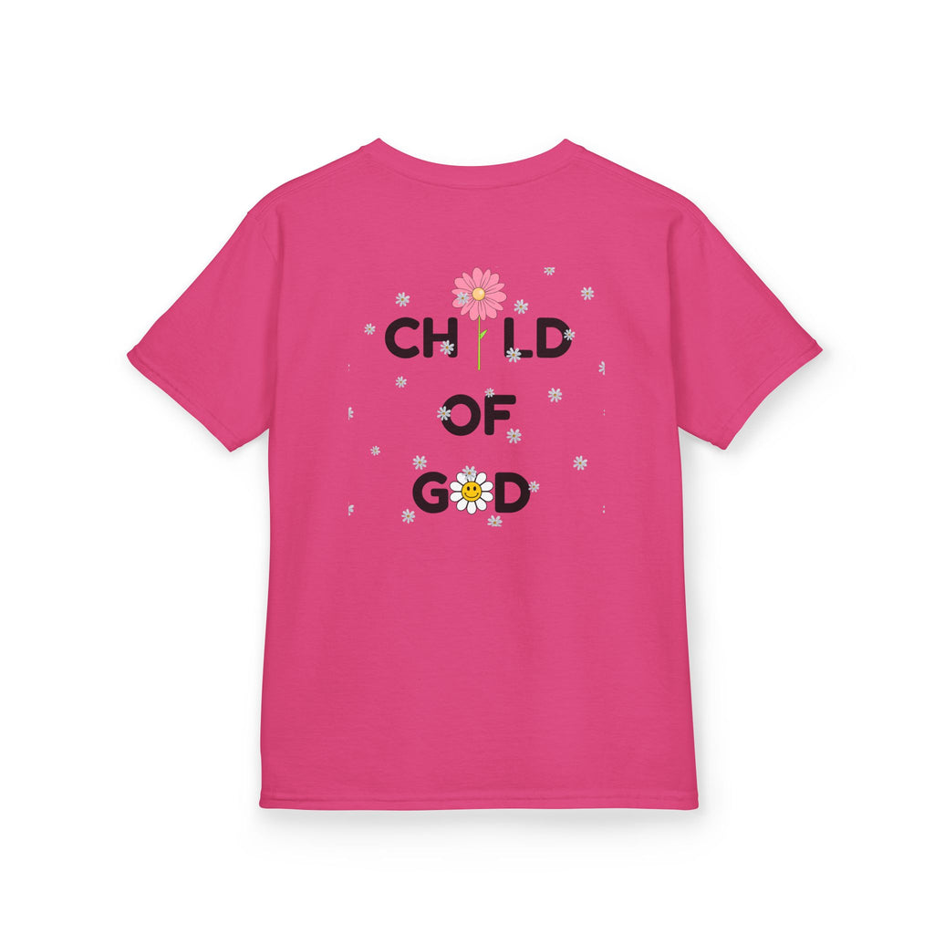 Child of God Kids Tee — Floral Daisy Christian T‑Shirt for Girls & Boys