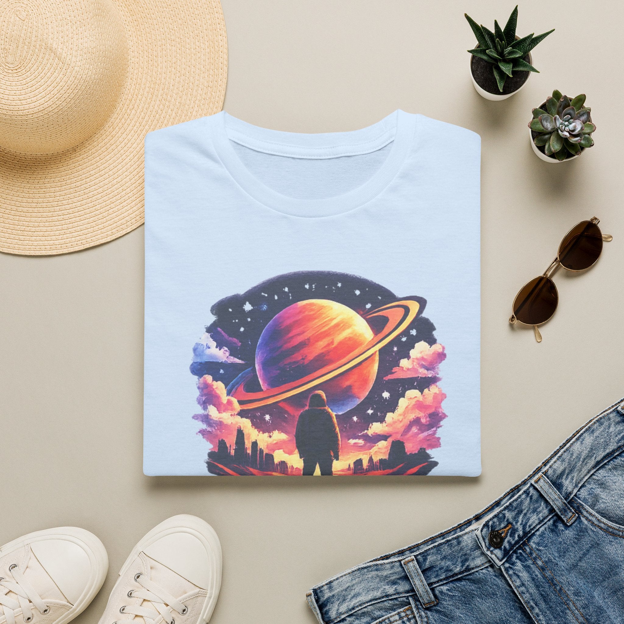 Explore The Unknown T‑Shirt — Cosmic Planet Graphic Tee