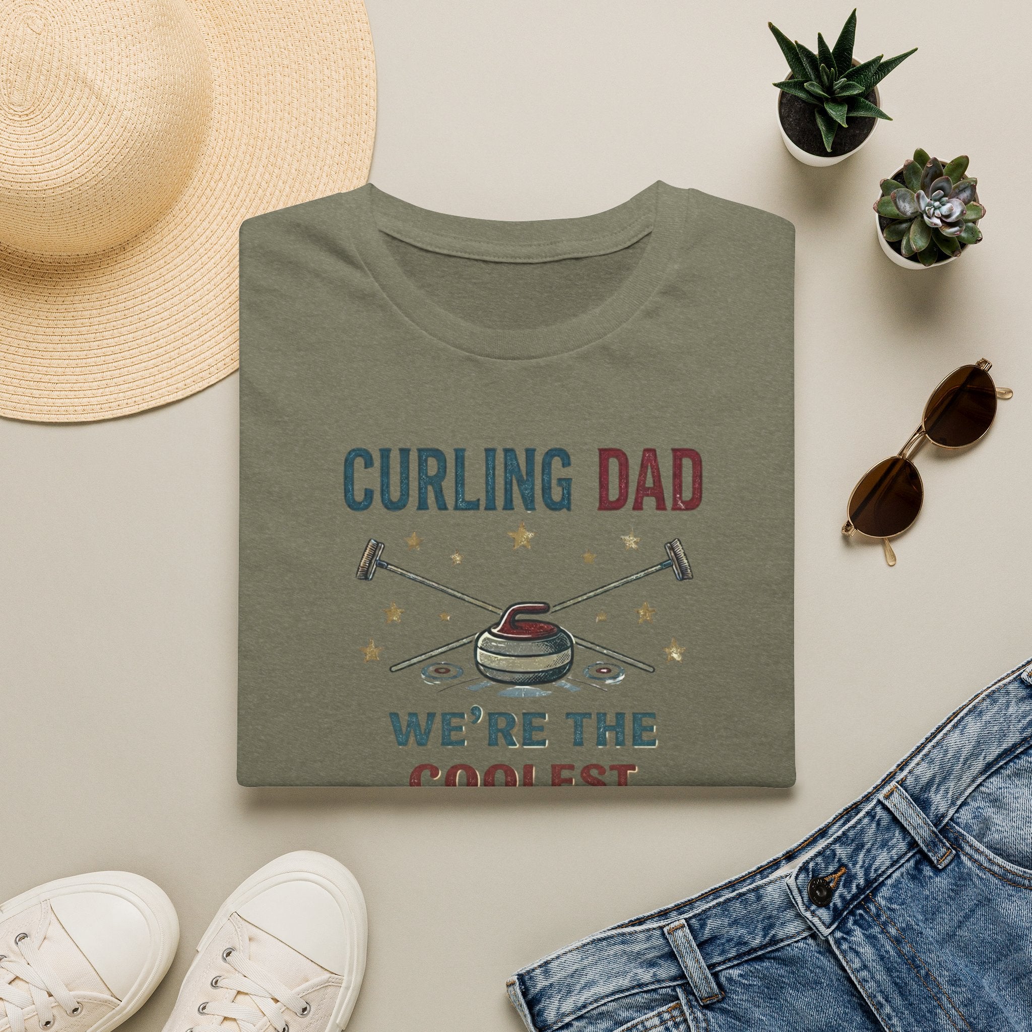 Curling Dad T-Shirt — "We're the Coolest" Retro Curling Family Tee