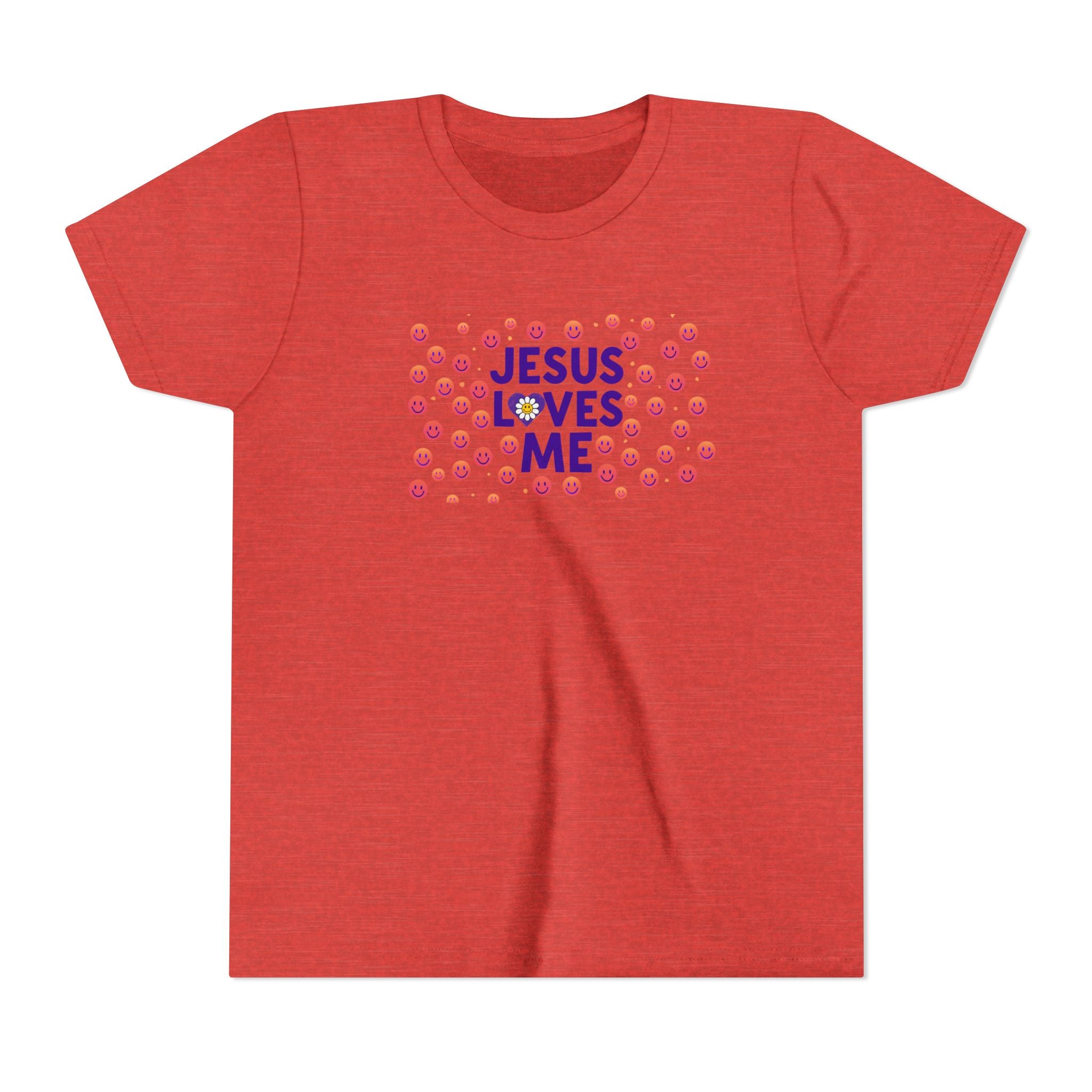 Youth Tee - "Jesus Loves Me" Colorful Dot Christian Kids Shirt