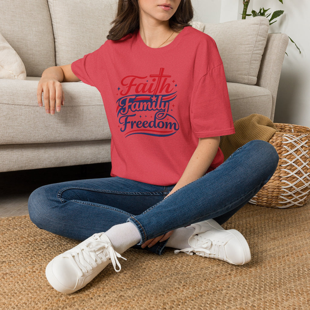 Faith Family Freedom T-Shirt — Patriotic Christian Tee