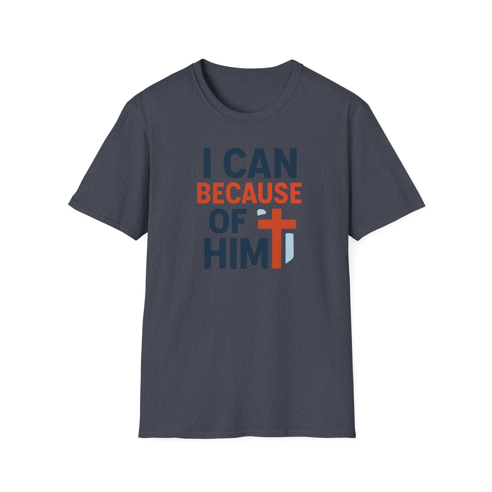 I Can Because of Him T-Shirt – Christian Faith Cross Tee