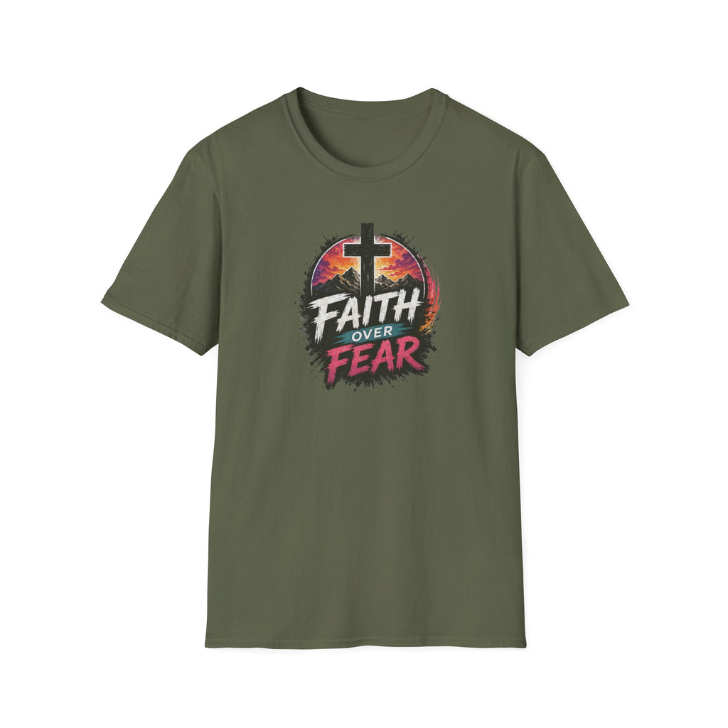 Faith Over Fear T‑Shirt — Christian Cross Inspirational Tee