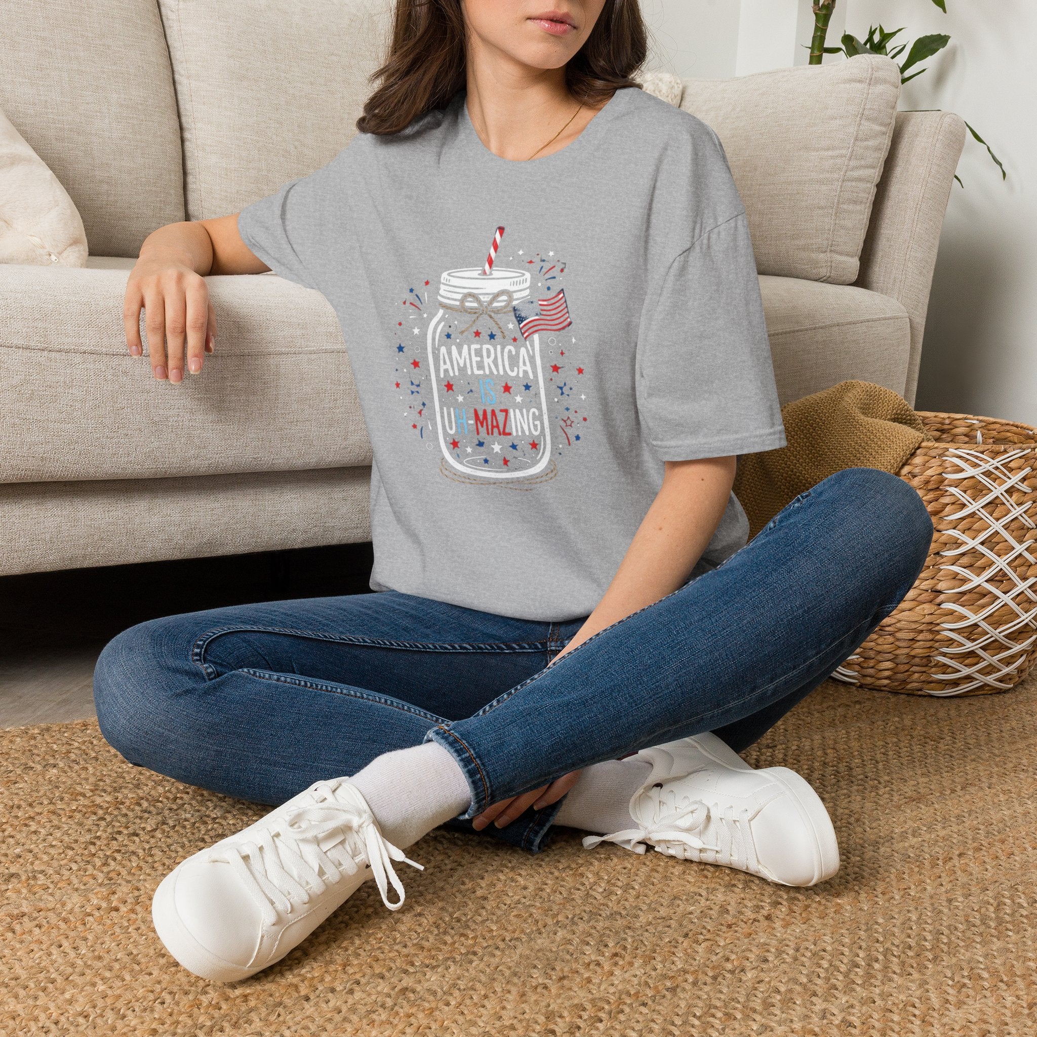 T-Shirt — America Is Uncanning Patriotic Mason Jar Tee (Fourth of July)