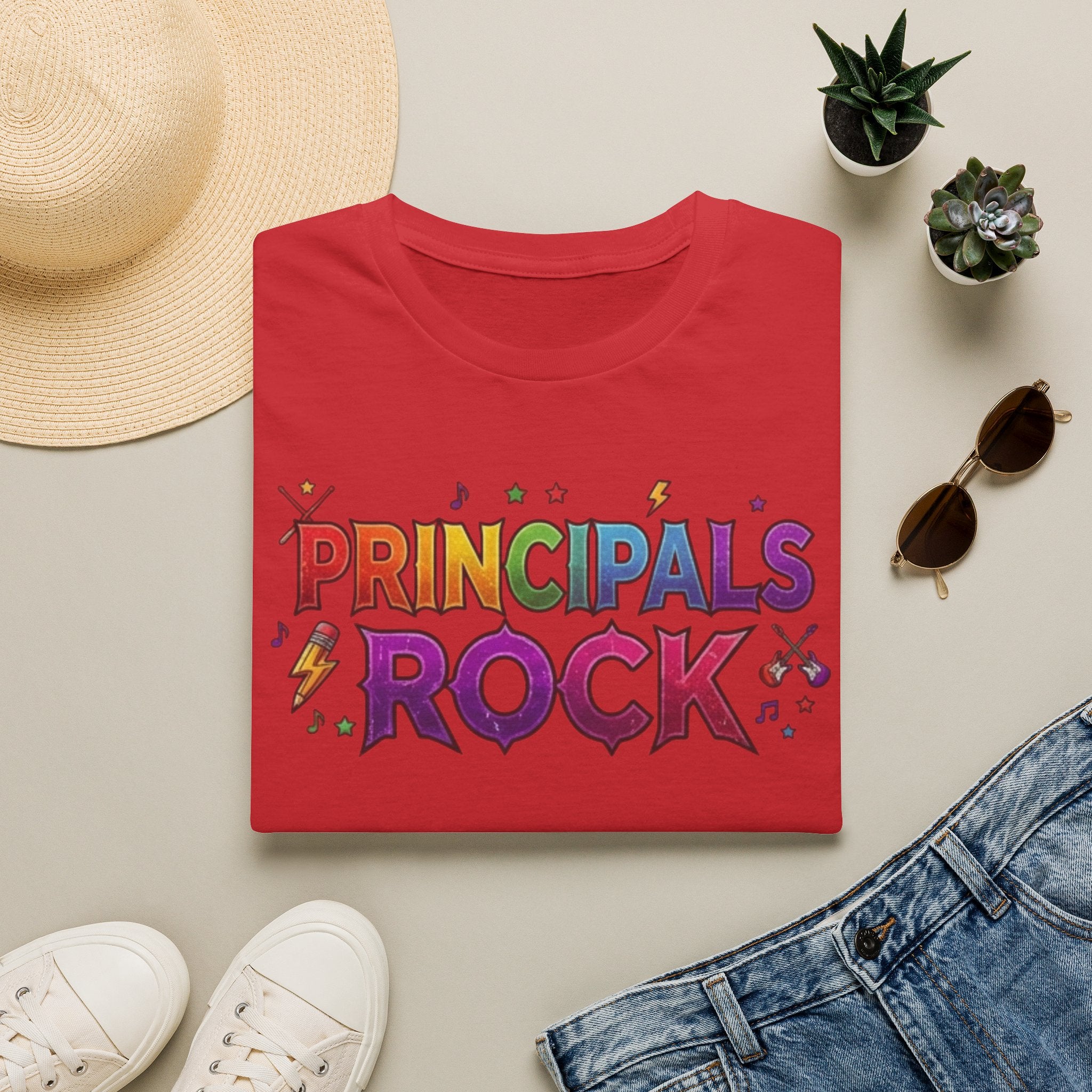 Principals Rock T-Shirt — Colorful School Leader Appreciation Tee