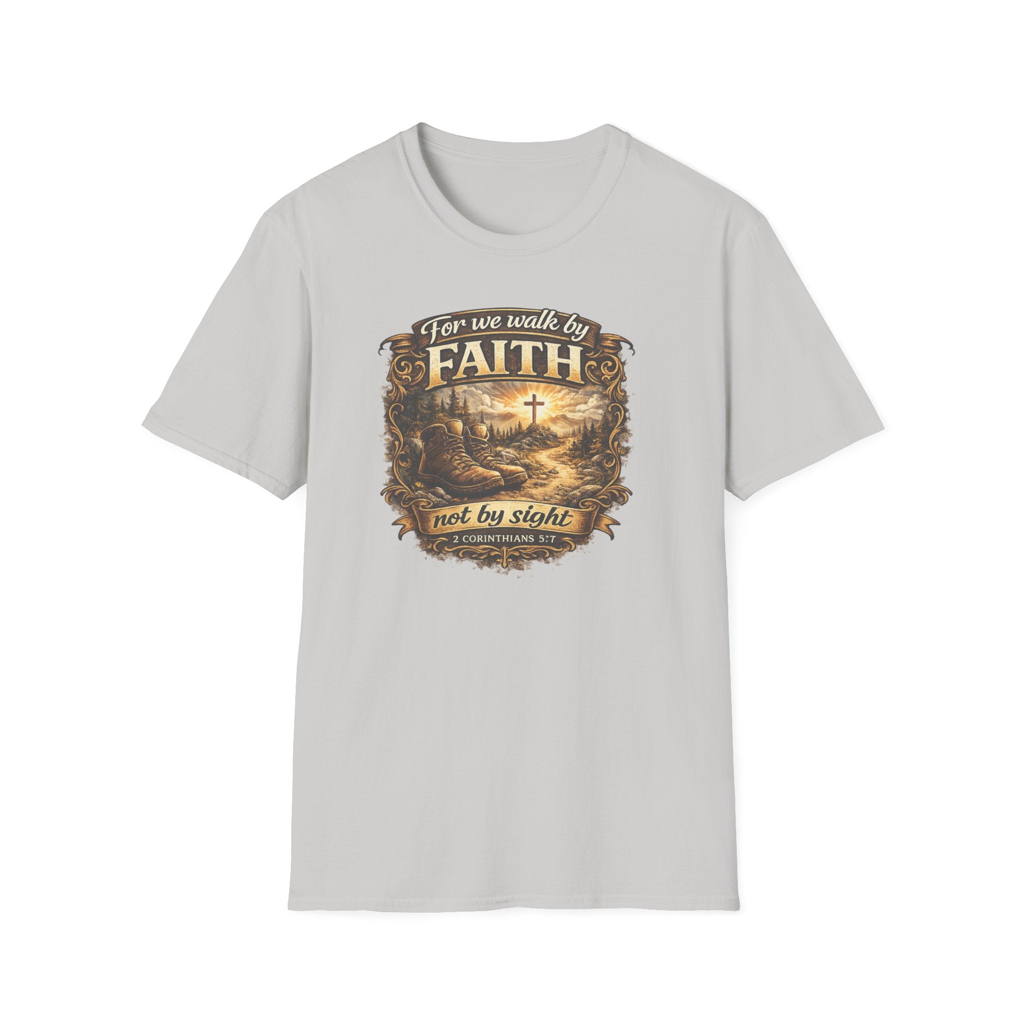 For We Walk By Faith Not By Sight Christian Tee