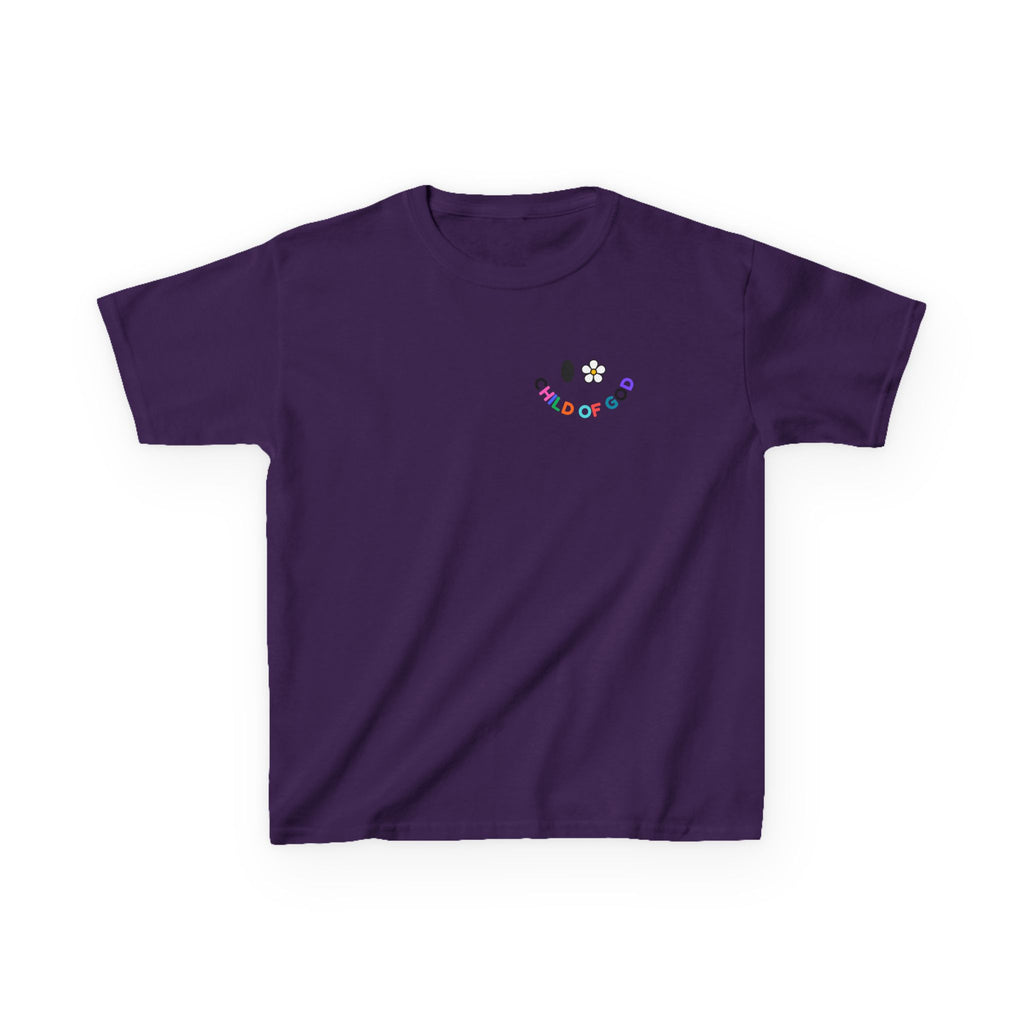 Child of God Kids Tee — Floral Daisy Christian T‑Shirt for Girls & Boys